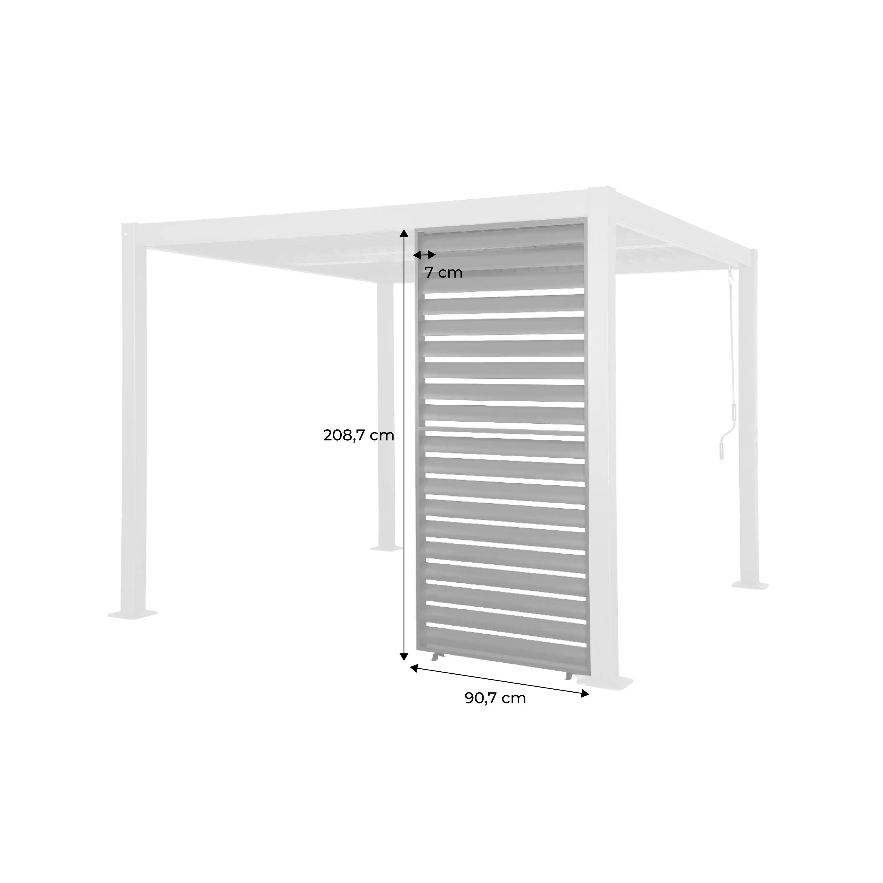 Persienne 100cm pour pergola bioclimatique aluminium Palace