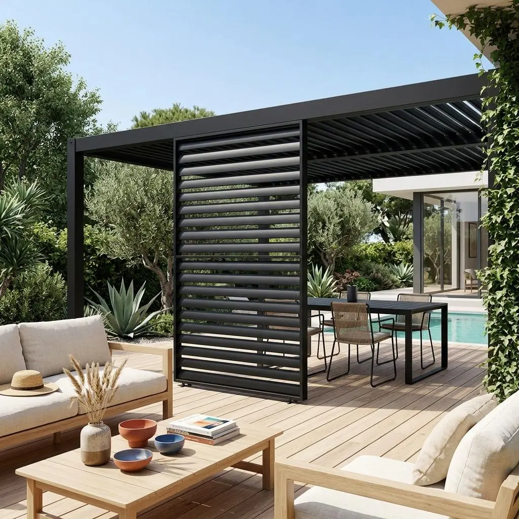 Persienne 130cm pour pergola bioclimatique aluminium Palace