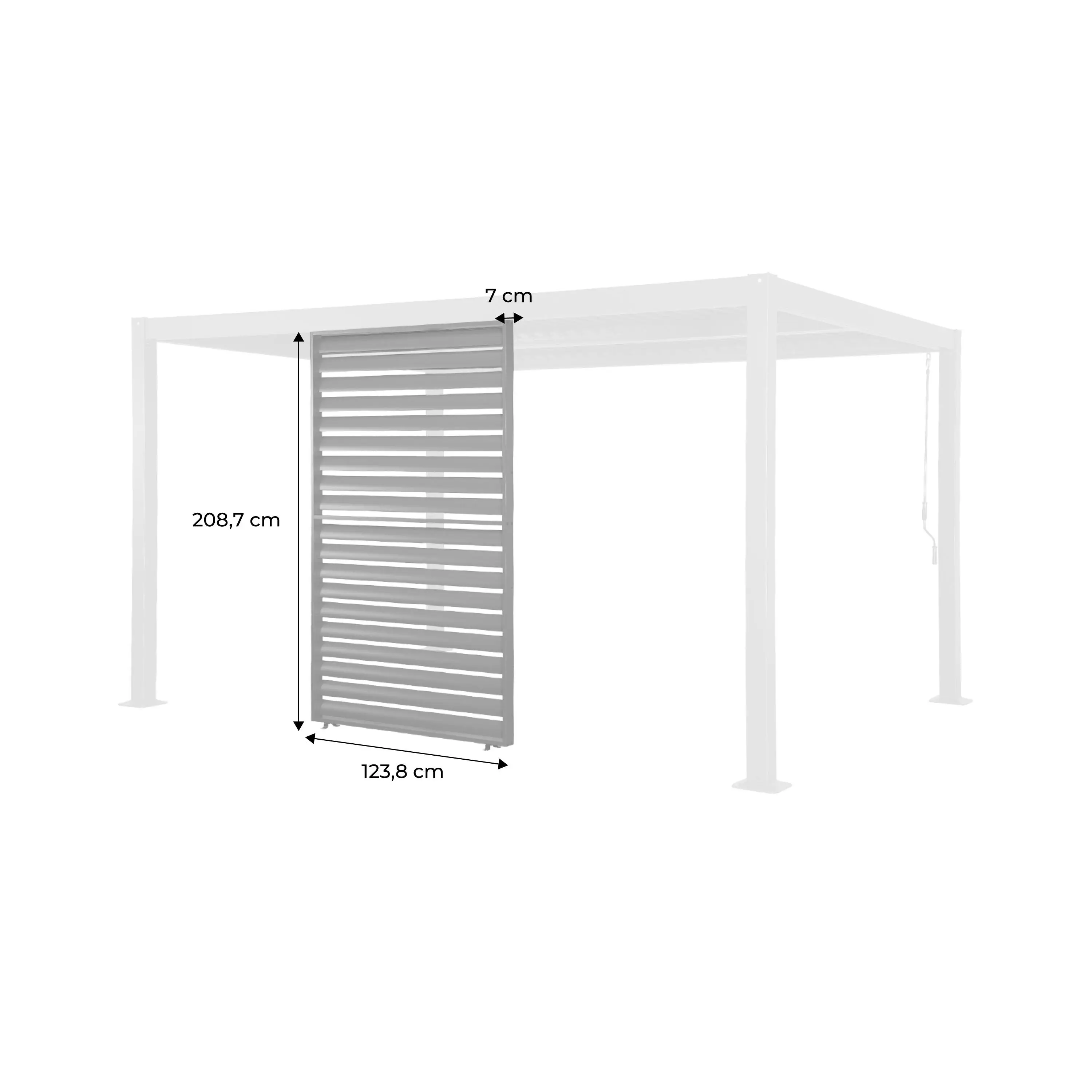 Persienne 130cm pour pergola bioclimatique aluminium Palace