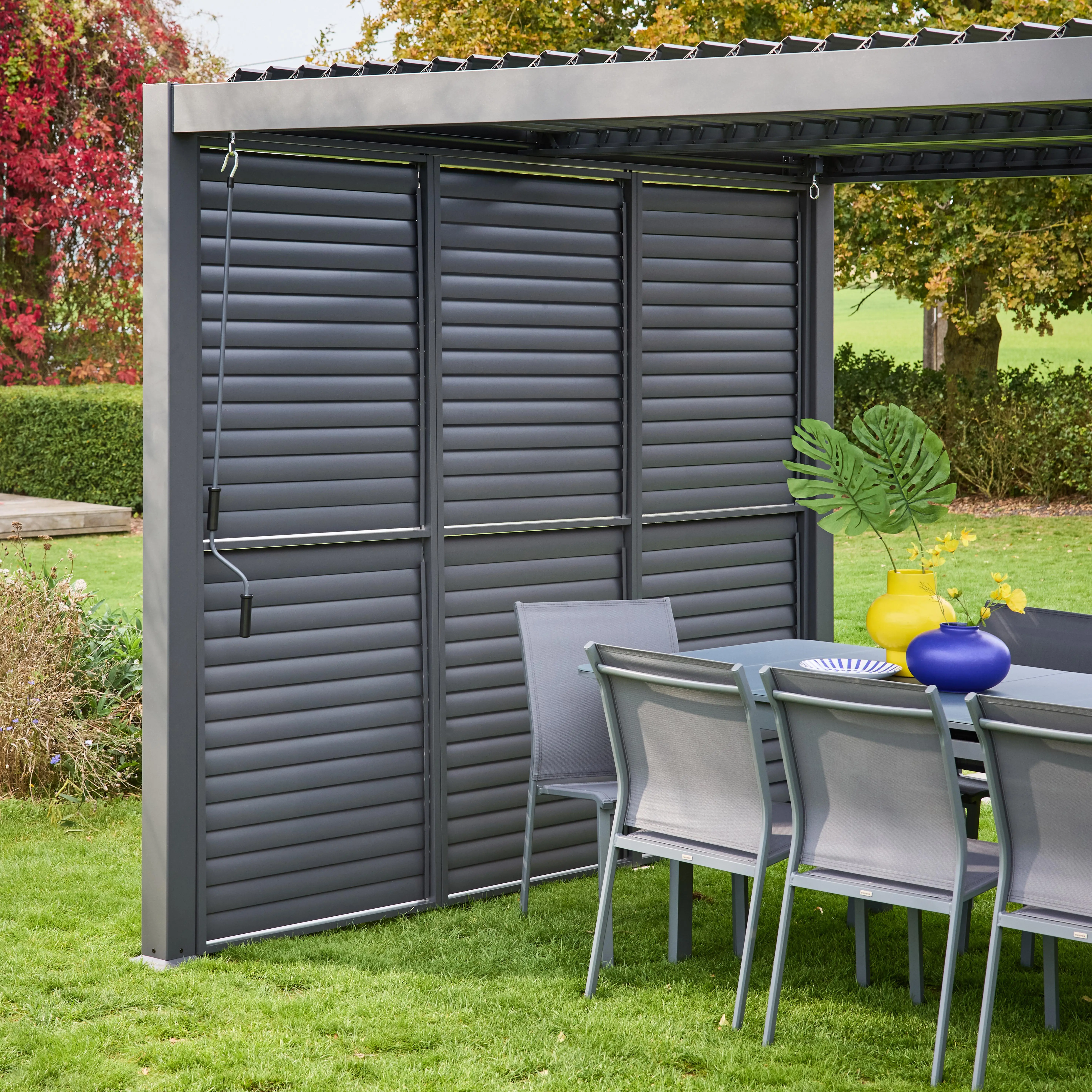 Persienne à lames orientables 100cm pour pergola bioclimatique aluminium Palace
