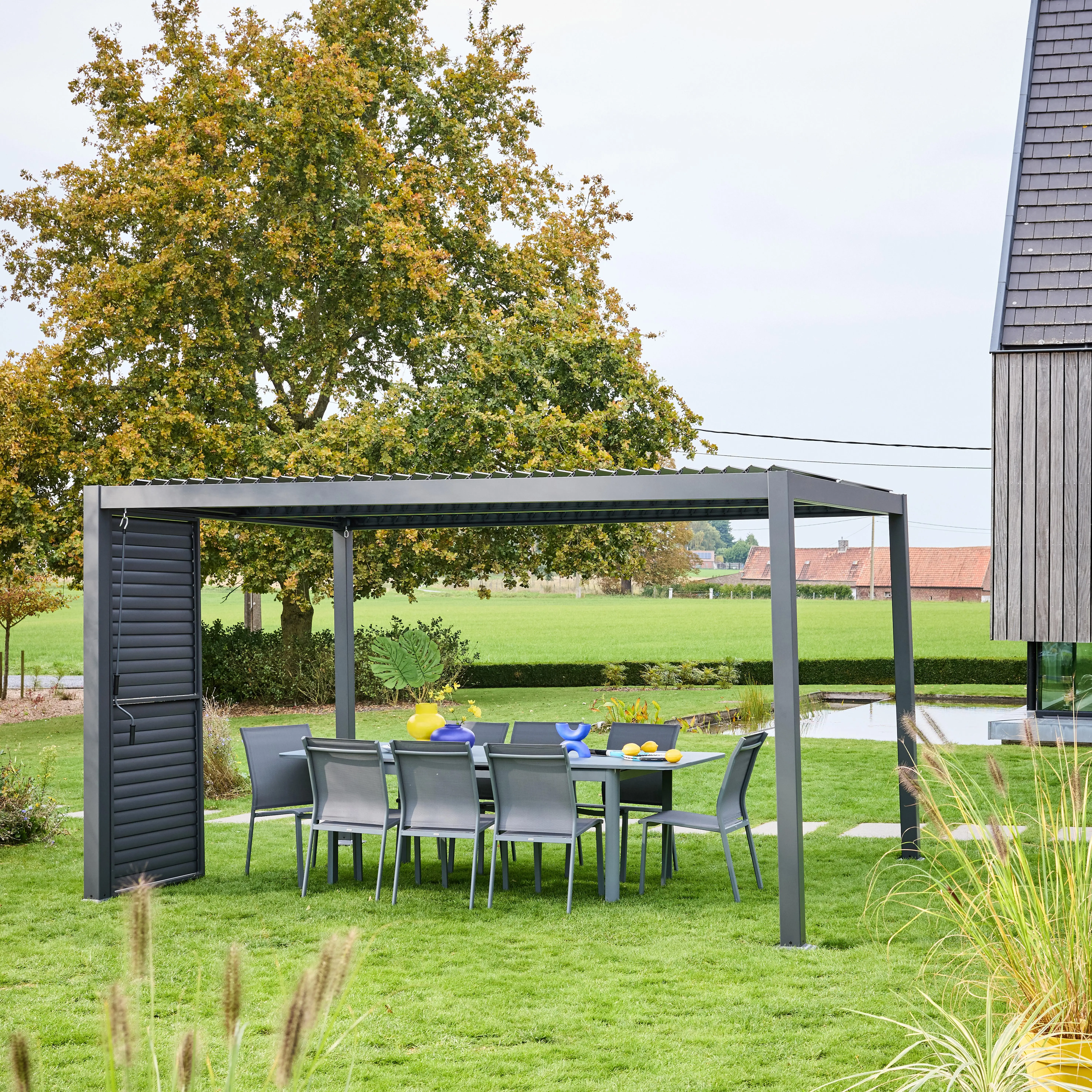 Persienne à lames orientables 100cm pour pergola bioclimatique aluminium Palace