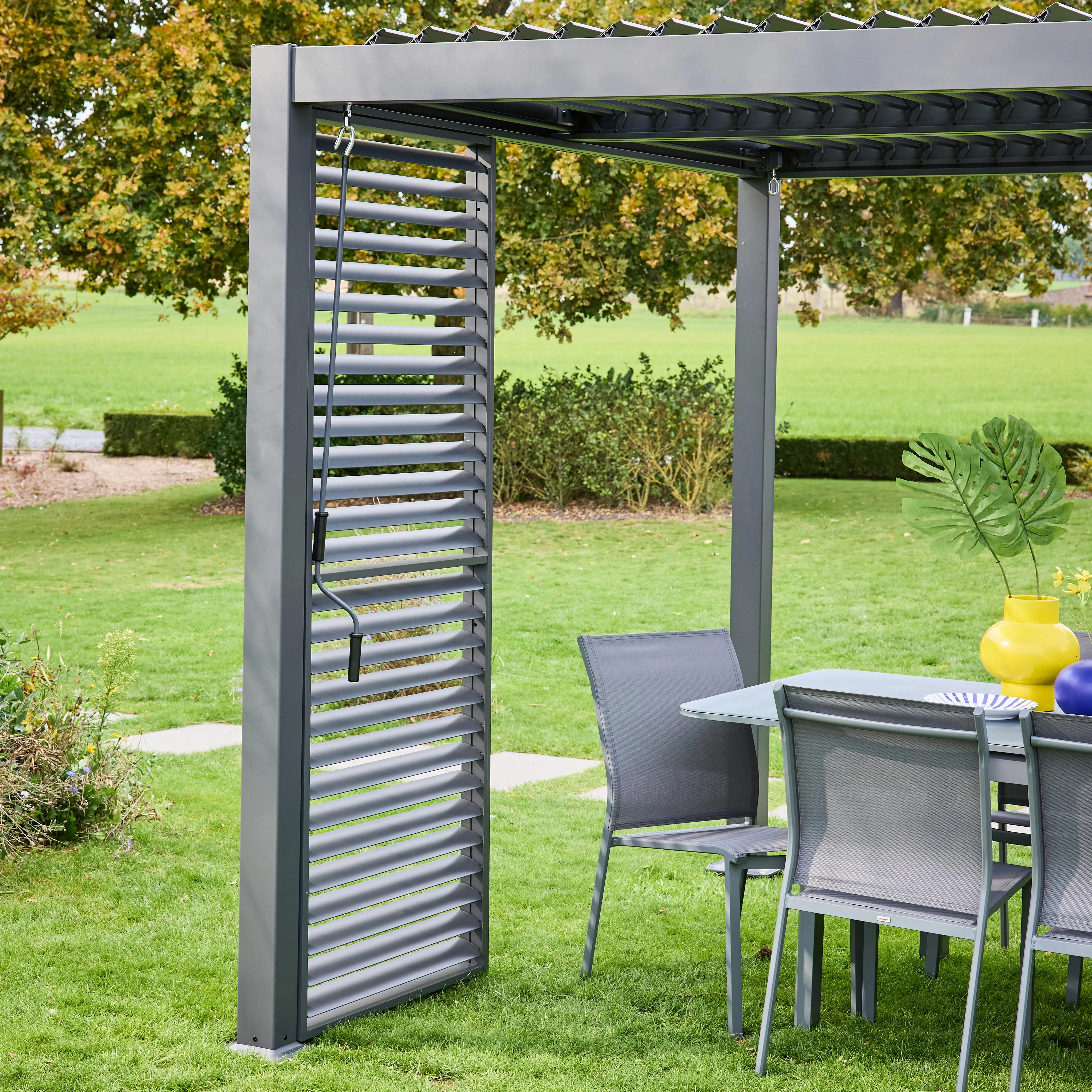 Persienne à lames orientables 100cm pour pergola bioclimatique aluminium Palace