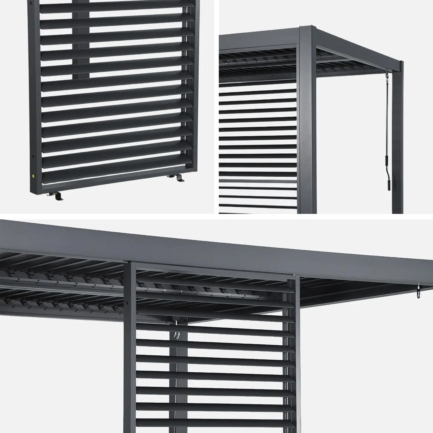 Persienne à lames orientables 100cm pour pergola bioclimatique aluminium Palace