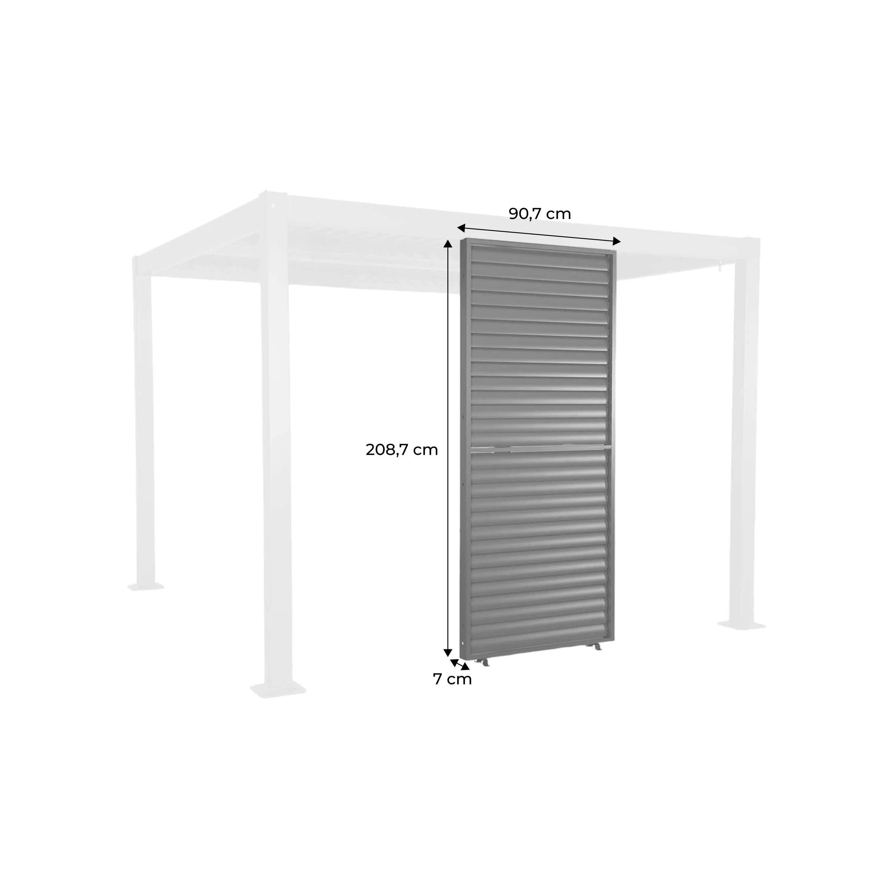 Persienne à lames orientables 100cm pour pergola bioclimatique aluminium Palace