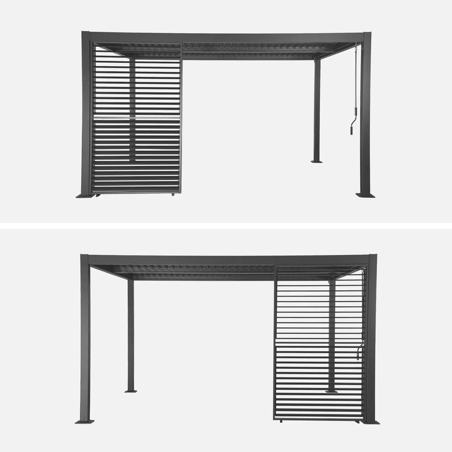 Persienne à lames orientables 130cm pour pergola bioclimatique aluminium Palace