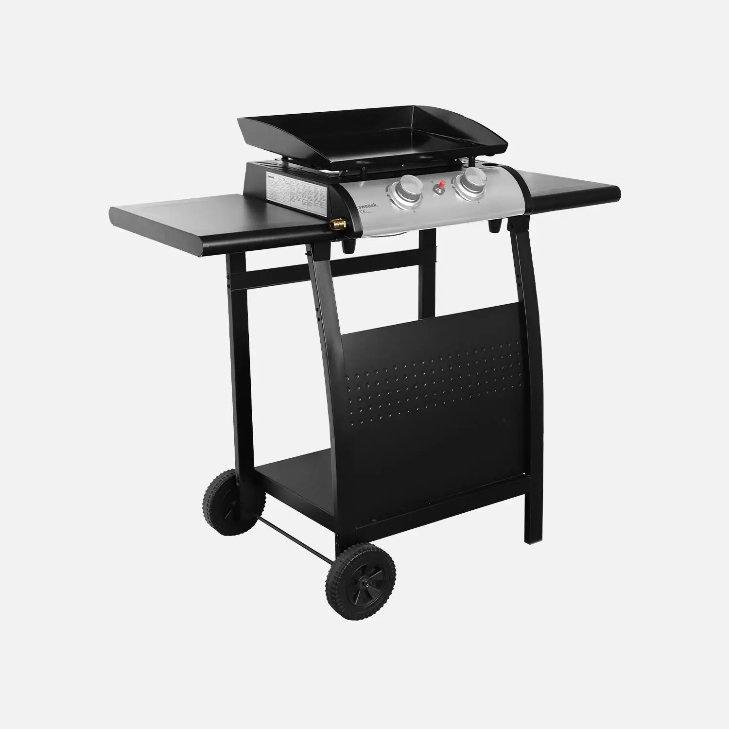 Plancha gaz 2 brûleurs inox 5kW avec chariot