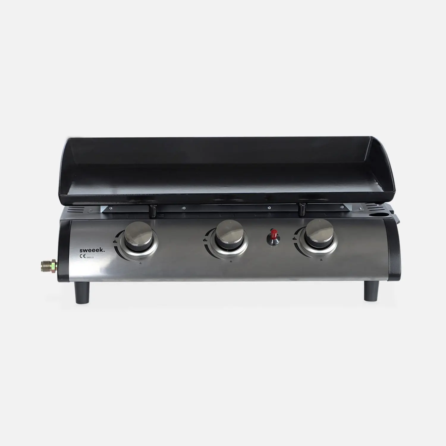 Plancha gaz 3 brûleurs inox 7,5kW avec chariot