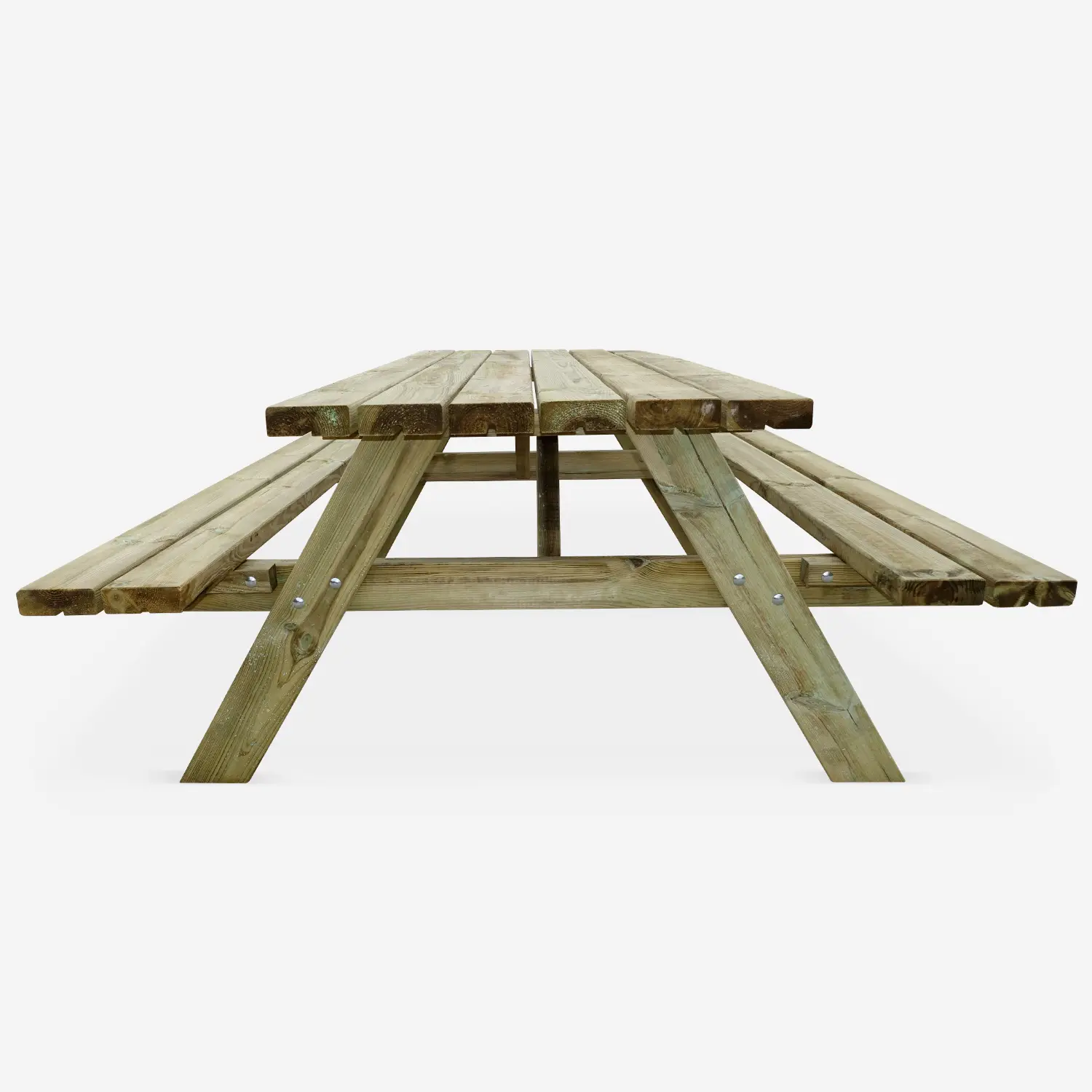 Table de pique nique bois de pin + 2 bancs