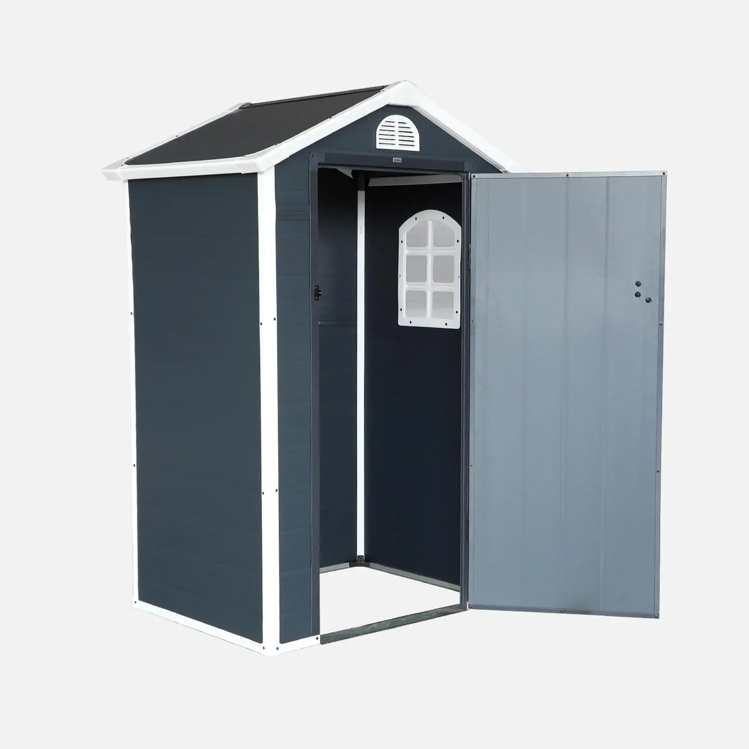 Abri de jardin en plastique, structure en aluminium 1,39m²