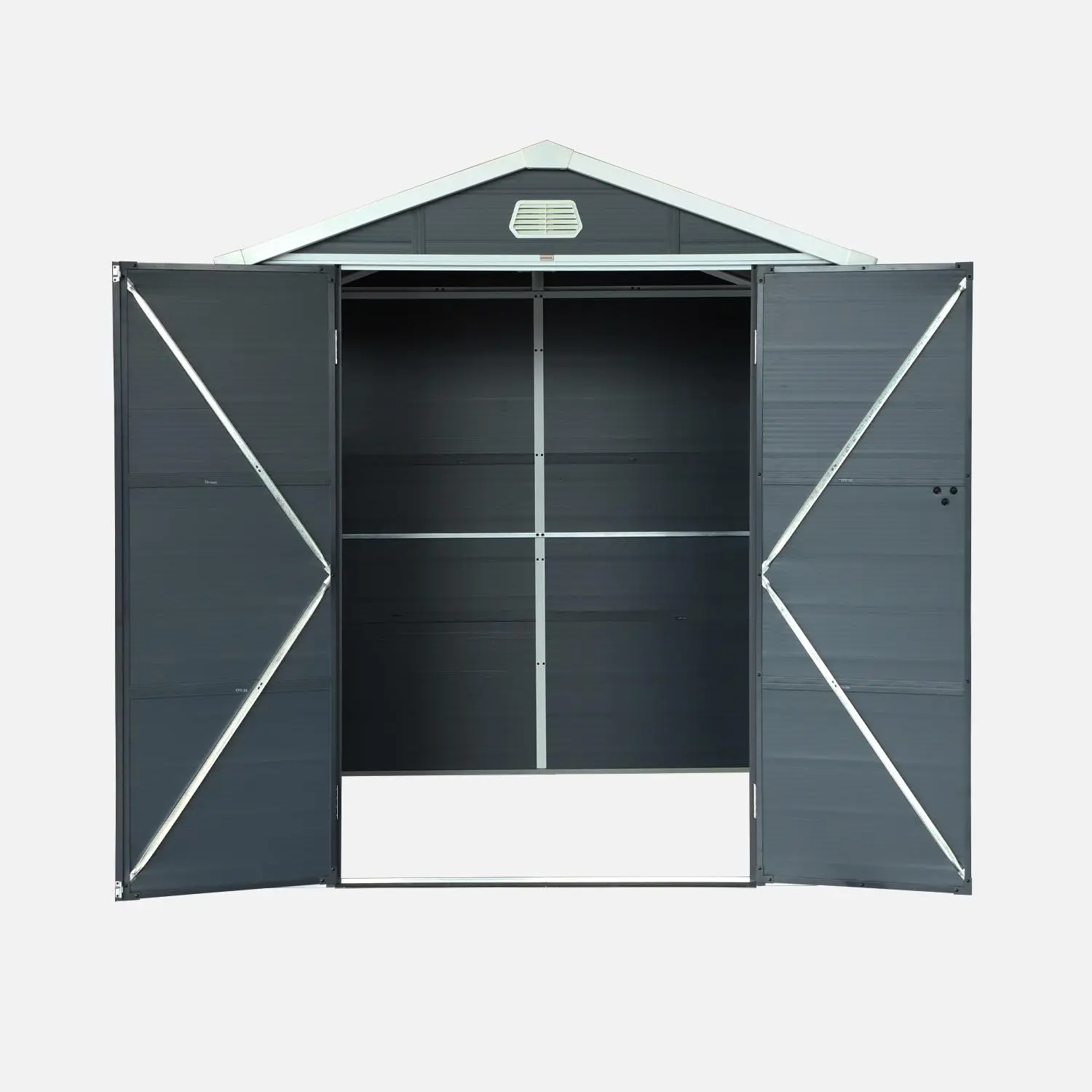 Abri de jardin en plastique, structure en aluminium 3,65m²