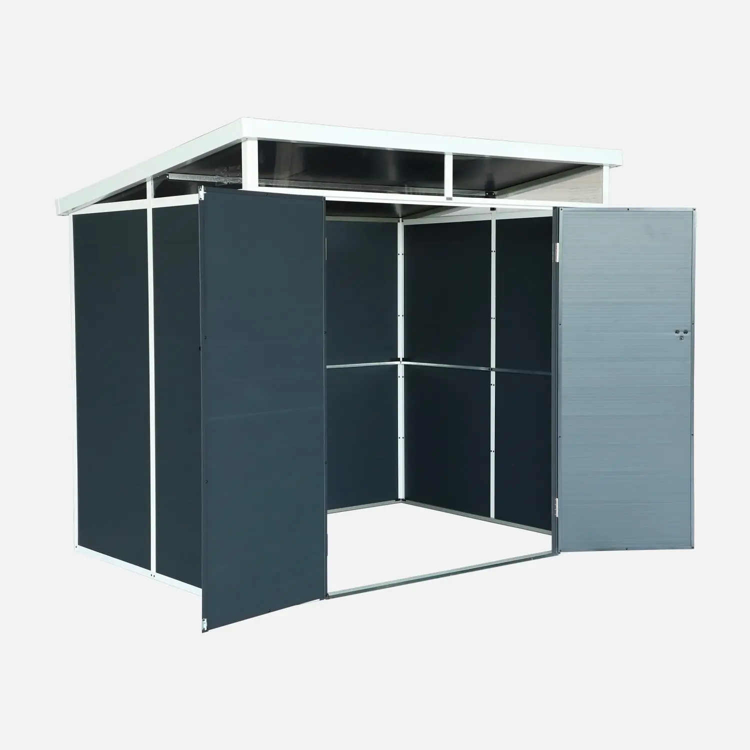 Abri de jardin en plastique, structure en aluminium 4,55m²