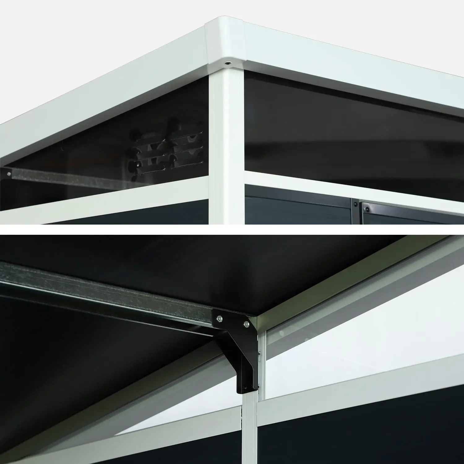 Abri de jardin en plastique, structure en aluminium 4,55m²