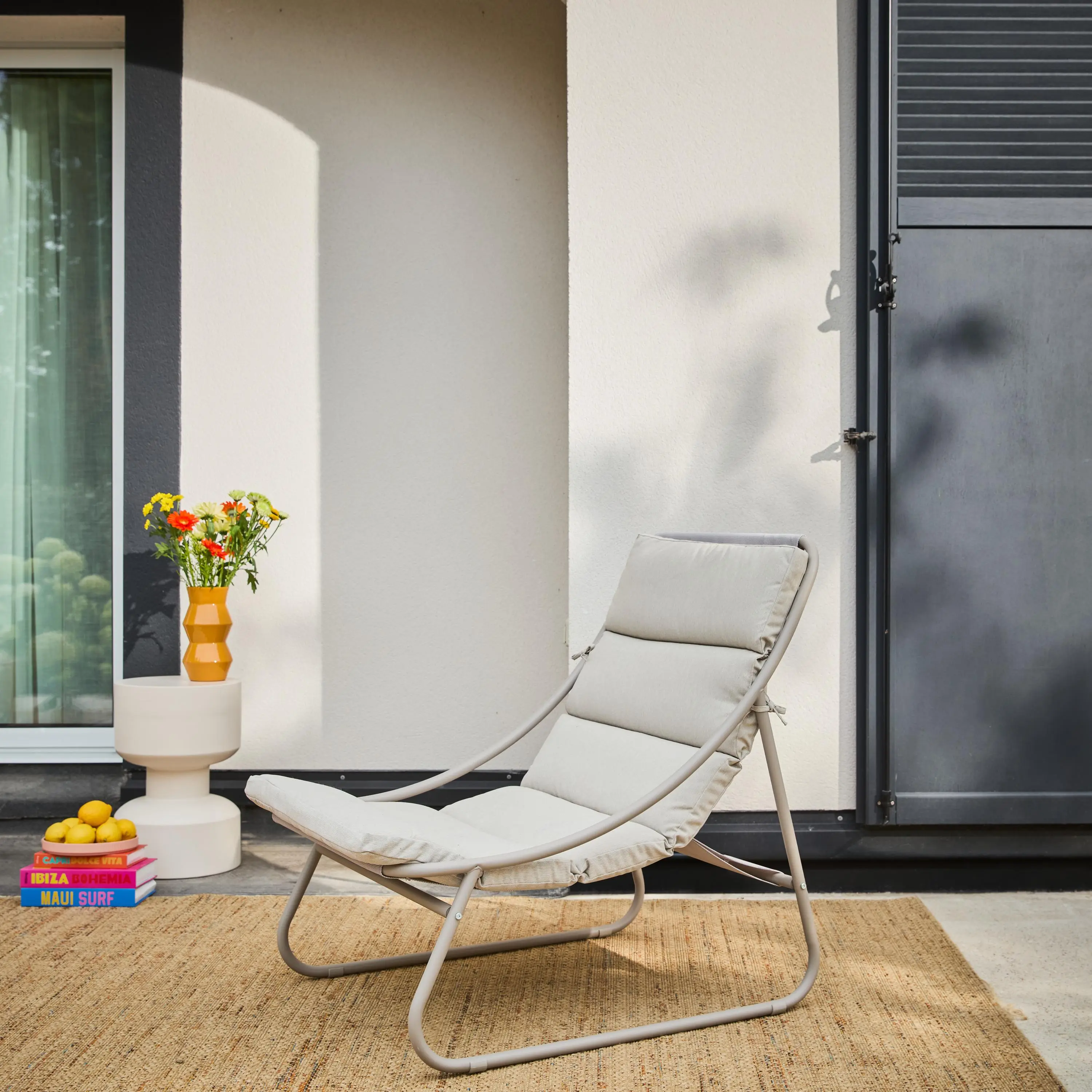 Fauteuil relax acier (lot de 2)