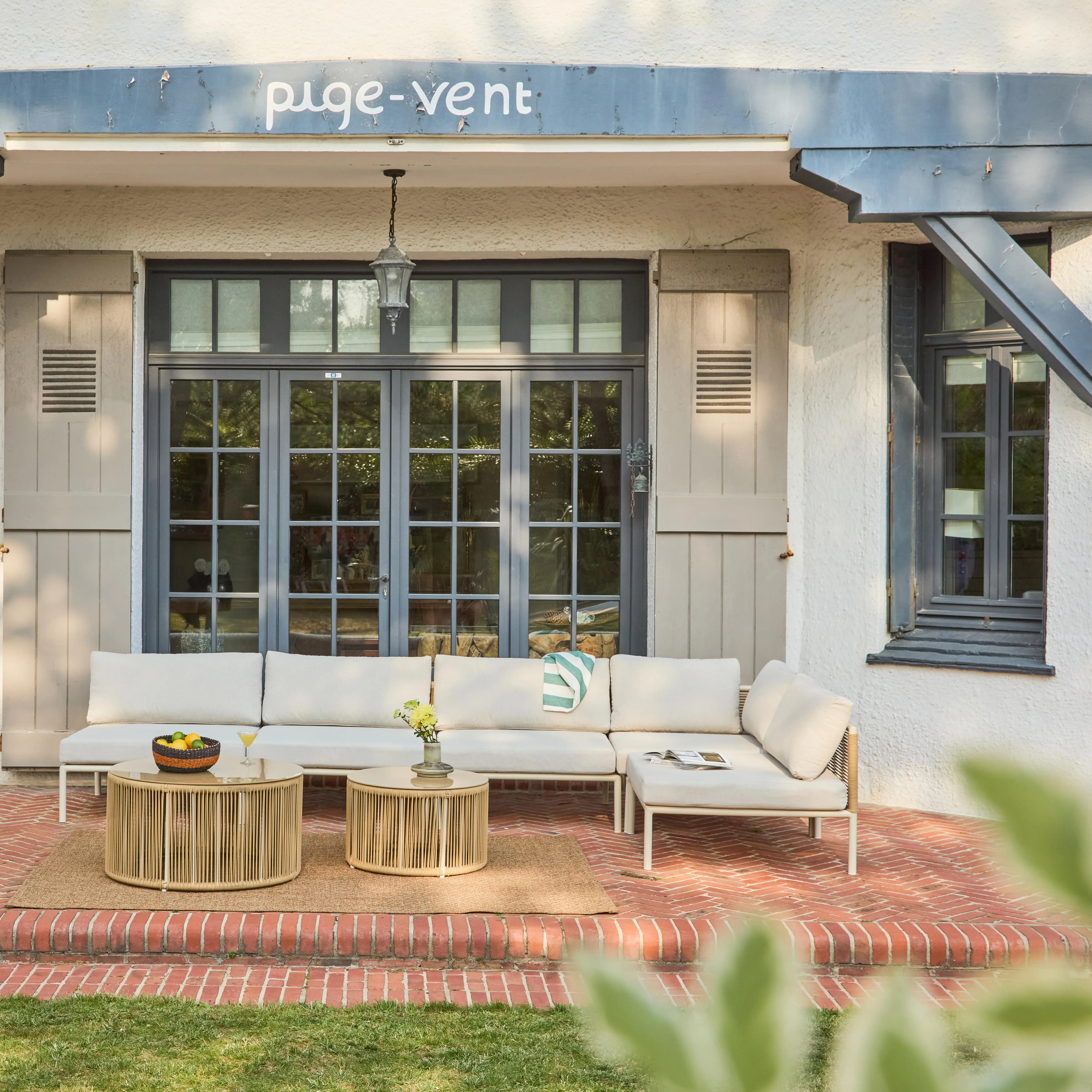 Salon de jardin modulable aluminium et cordes 5 places