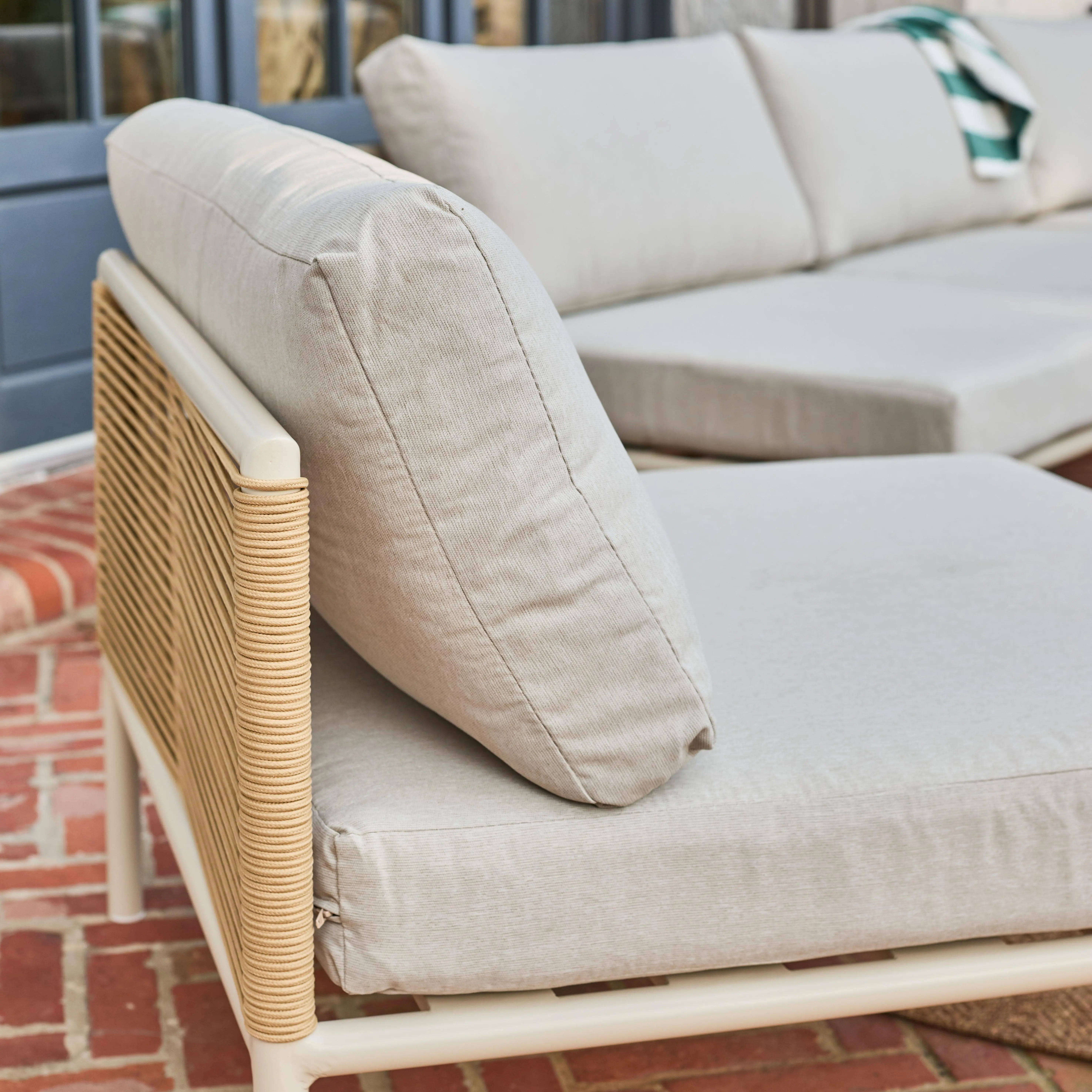 Salon de jardin modulable aluminium et cordes 5 places