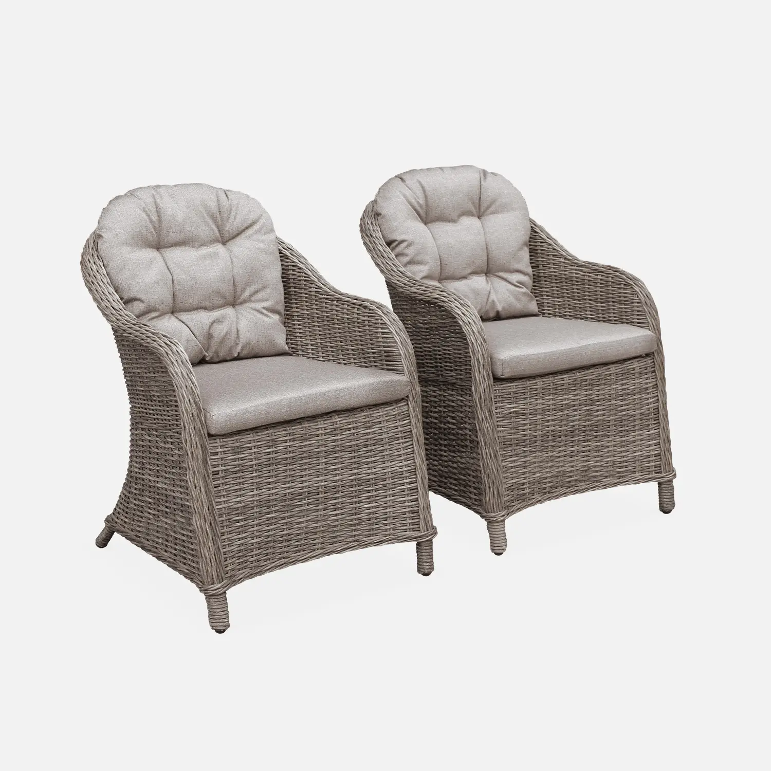 Fauteuil de jardin résine tressée ronde (lot de2)