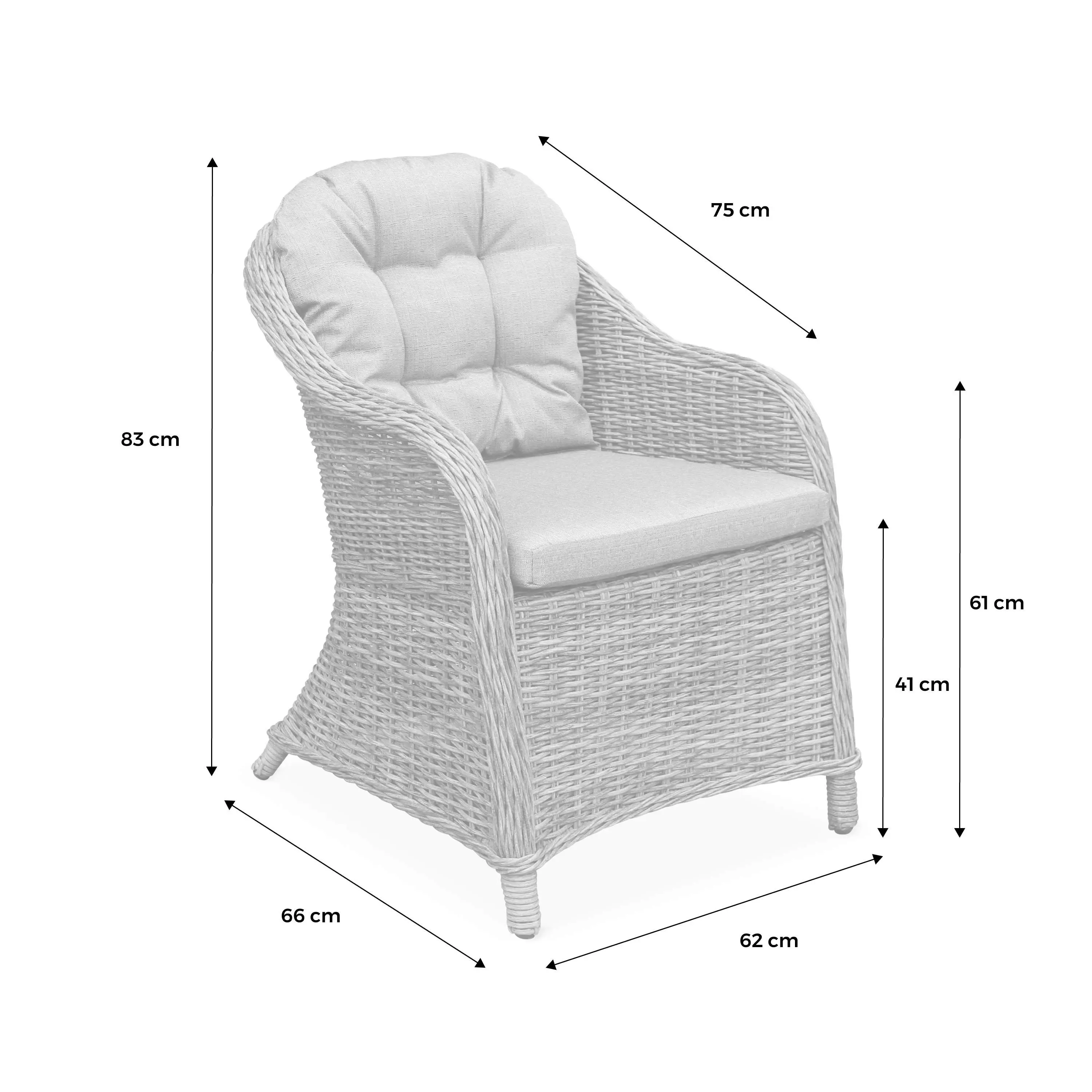 Fauteuil de jardin résine tressée ronde (lot de2)