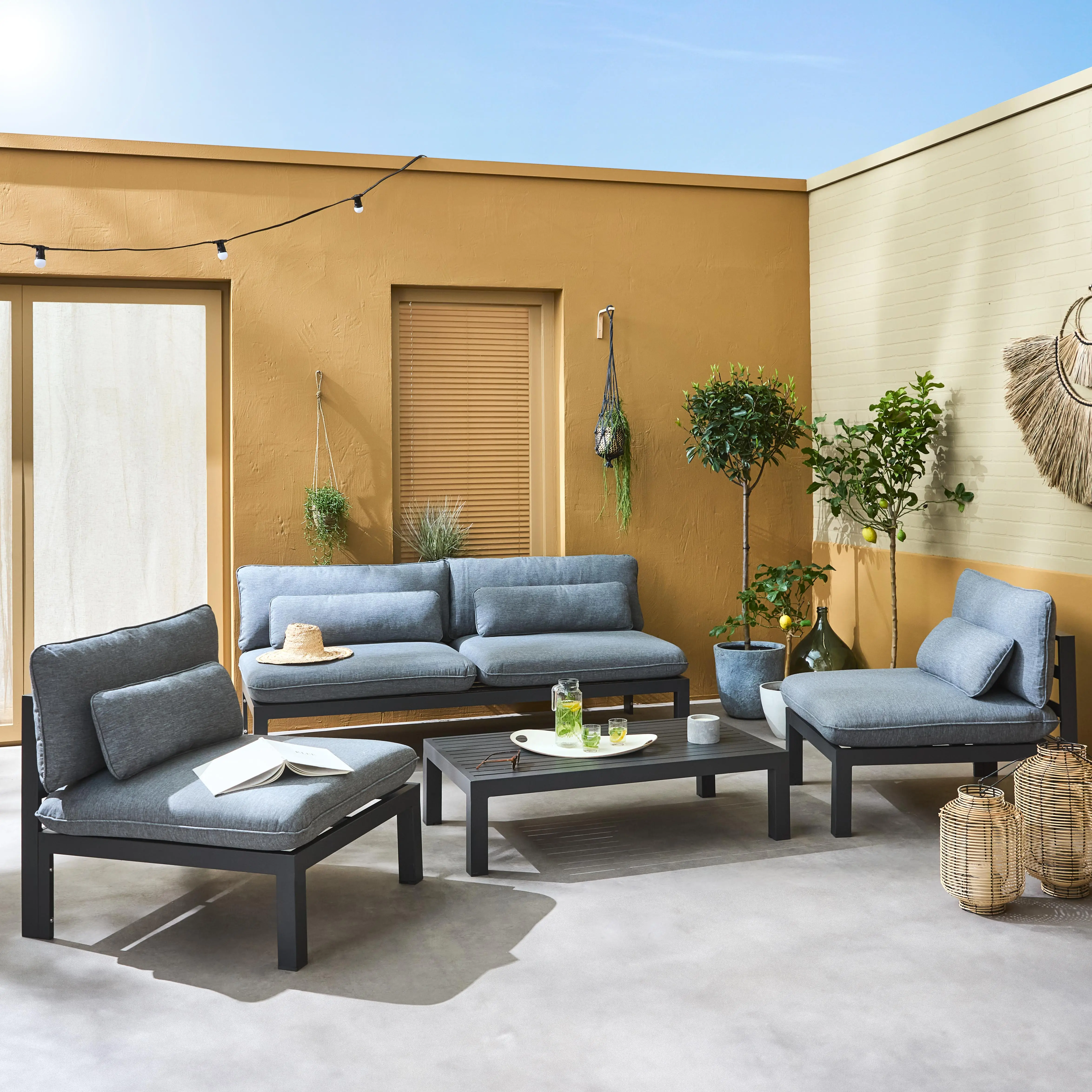 Salon de jardin XXL aluminium 5 places
