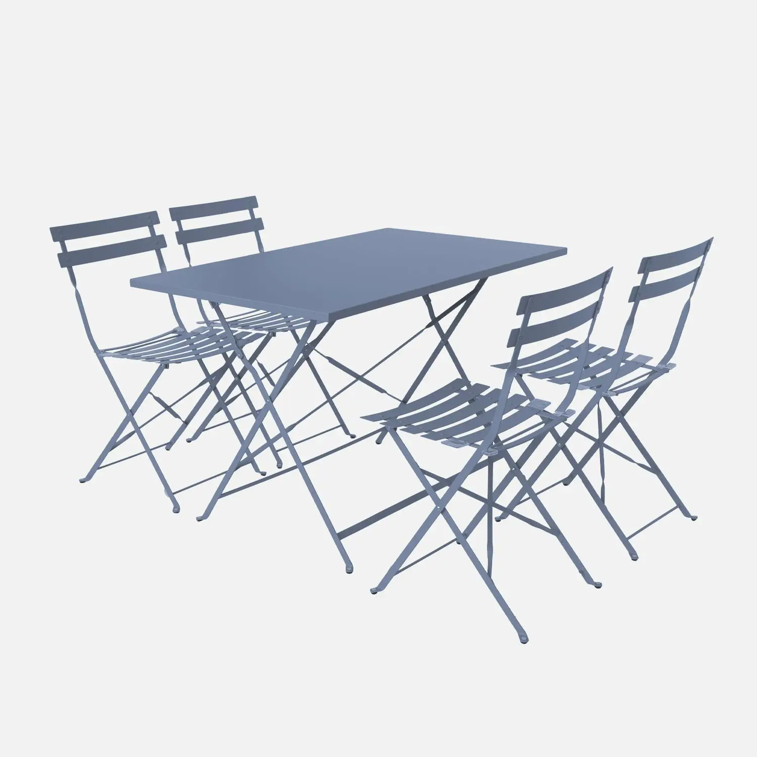 Table de jardin bistrot pliante métal + 4 assises
