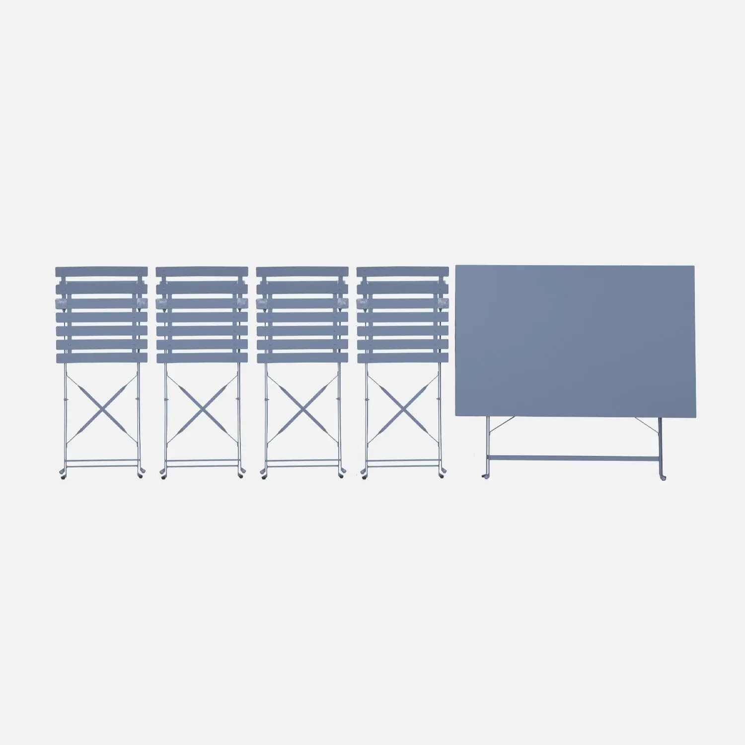 Table de jardin bistrot pliante métal + 4 assises