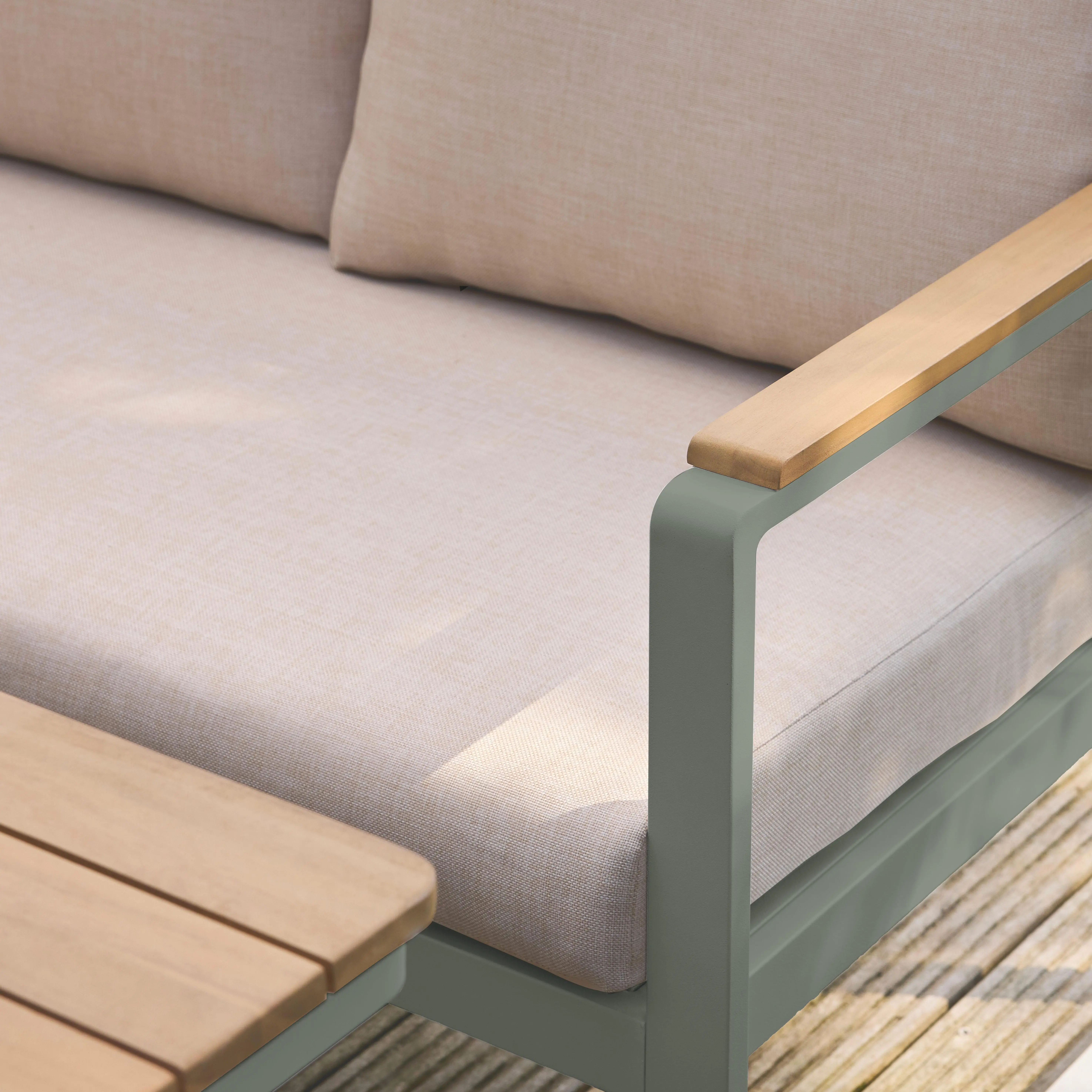 Salon de jardin bois d'acacia et aluminium 8 places