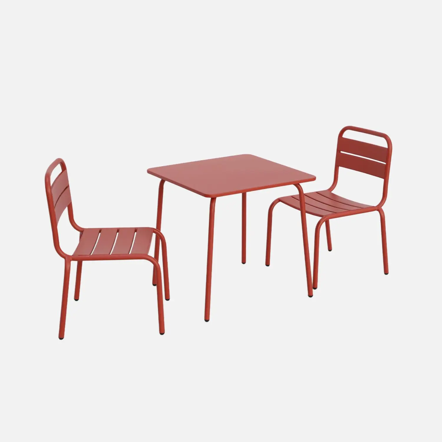 Table de jardin enfant métal + 2 assises