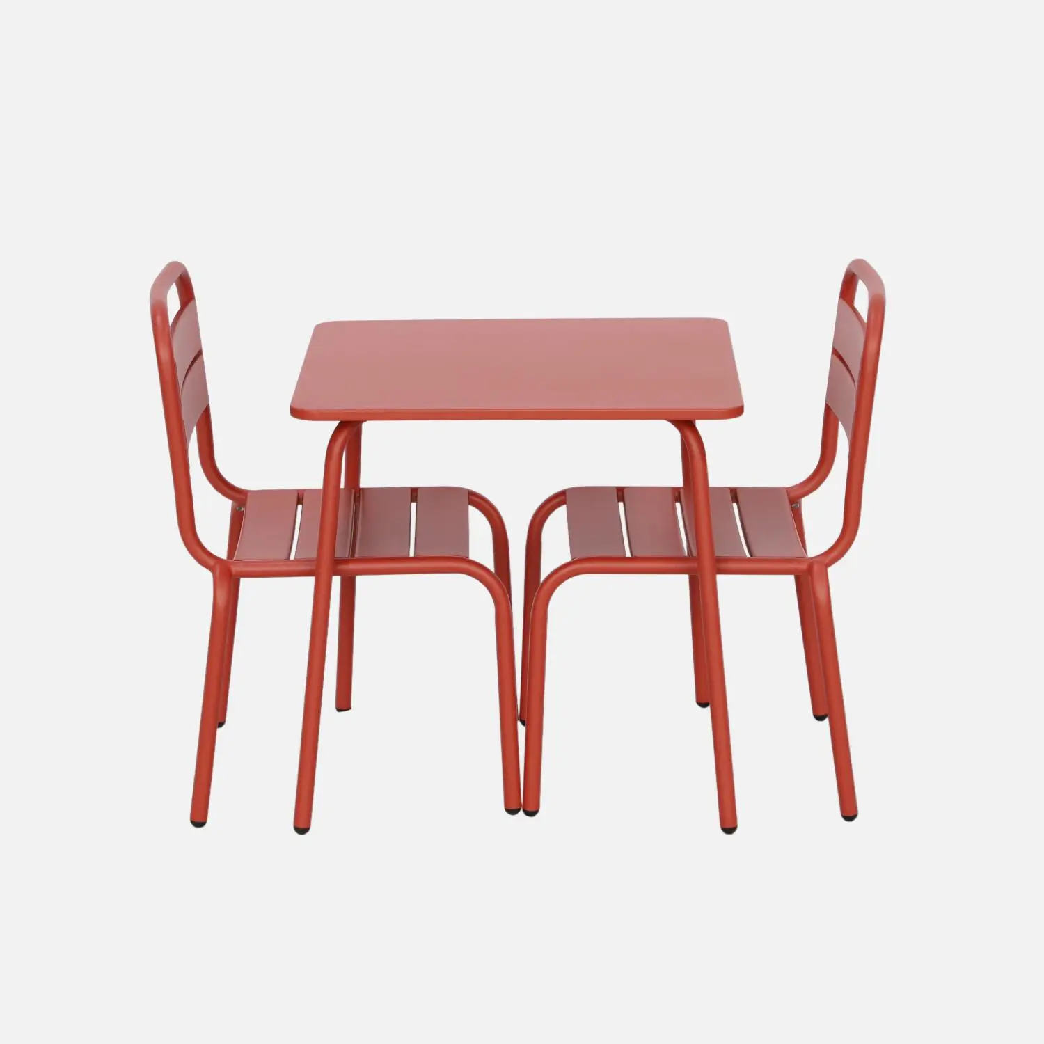 Table de jardin enfant métal + 2 assises