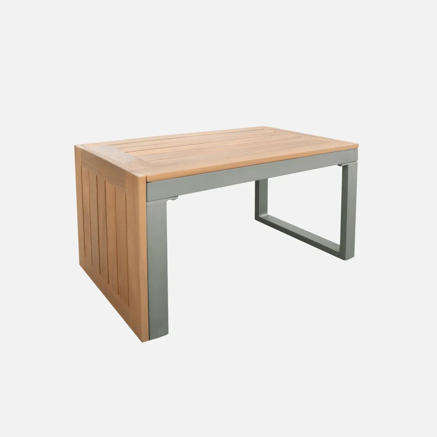 Salon de jardin modulable aluminium et bois d'acacia 4 places