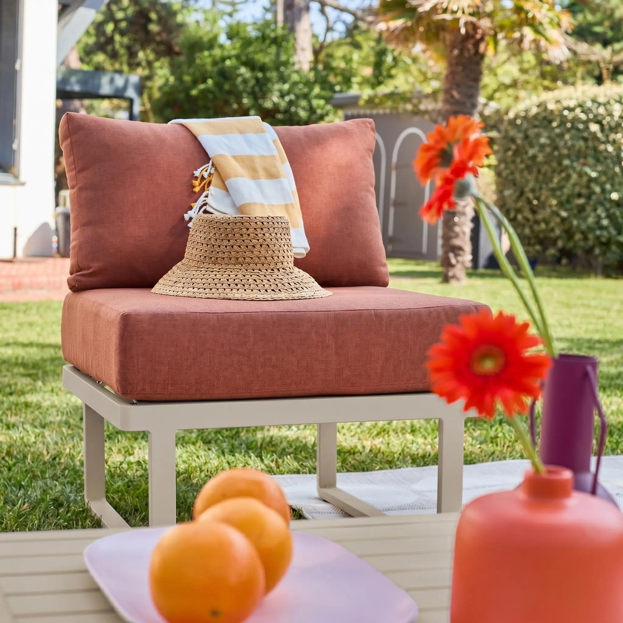 Salon de jardin modulable aluminium 4 places