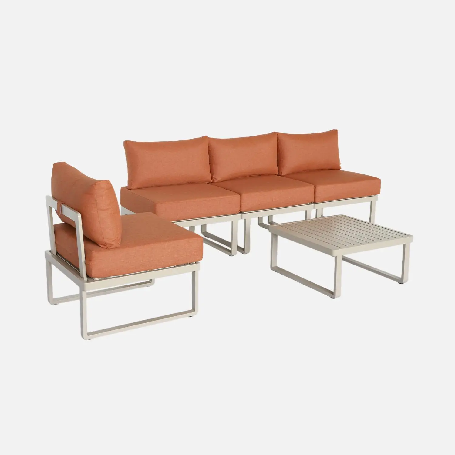 Salon de jardin modulable aluminium 4 places