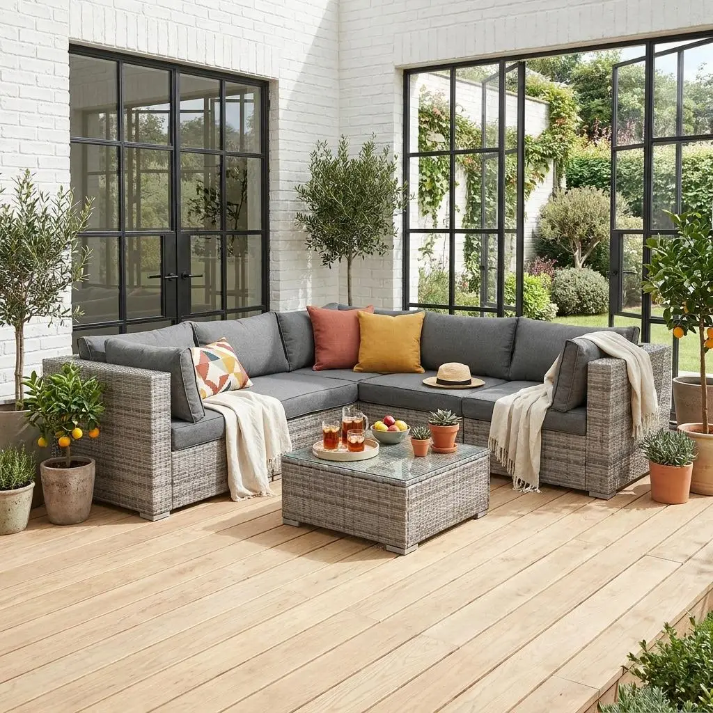 Salon de jardin résine tressée 5 places