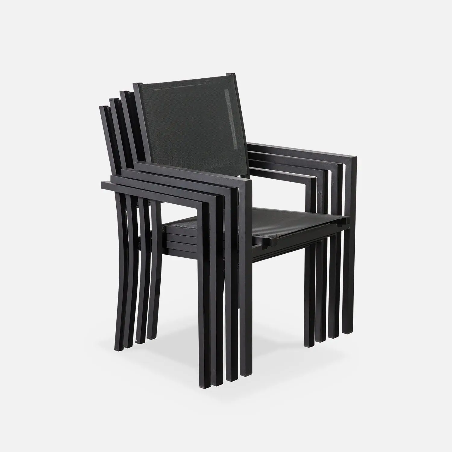 Table de jardin aluminium + 6 assises