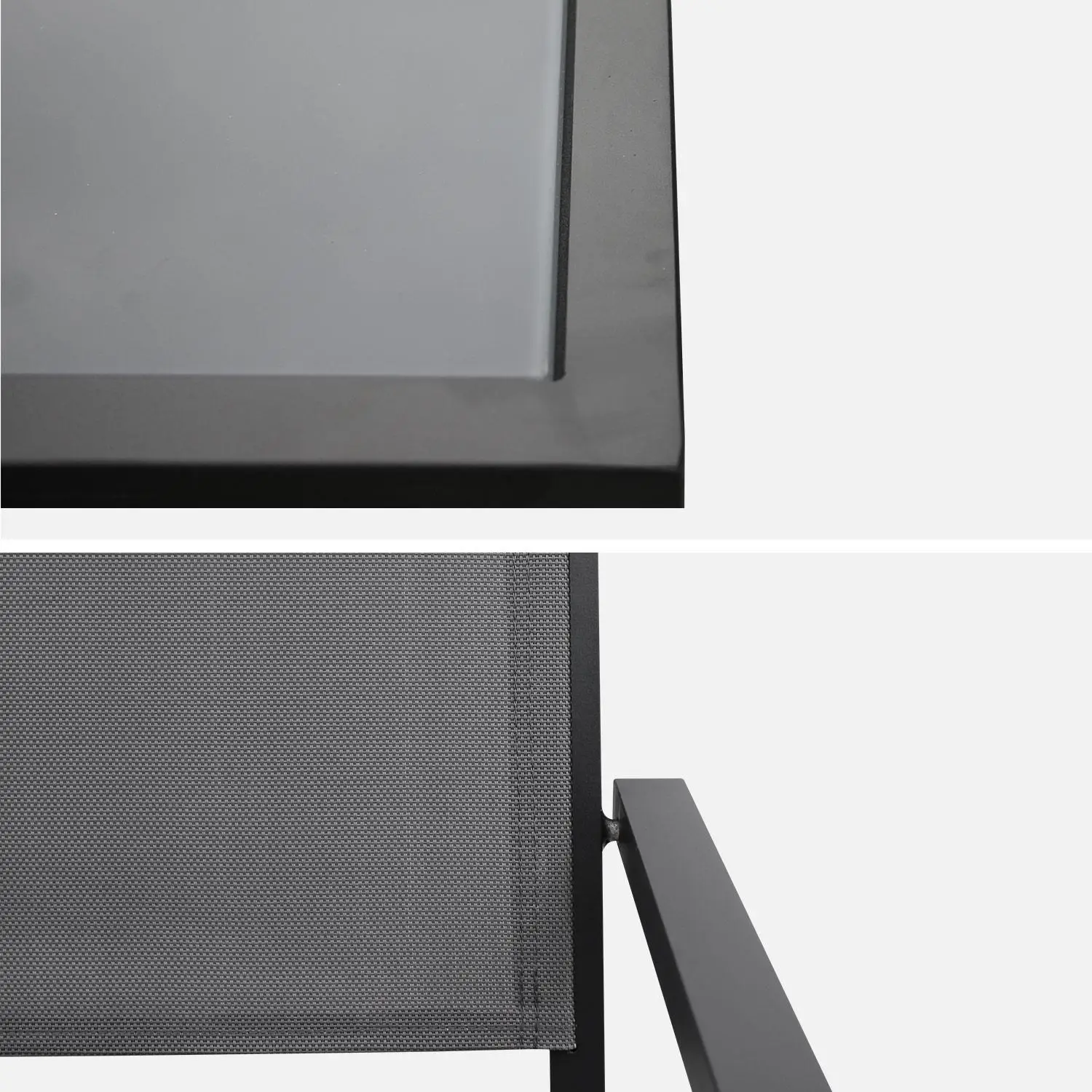 Table de jardin aluminium + 6 assises