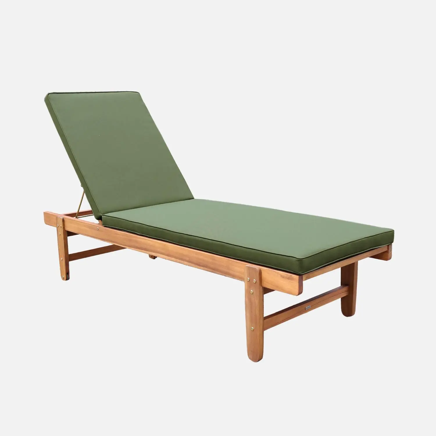 Bain de soleil bois d'acacia multi positions avec roulettes (lot de 2)