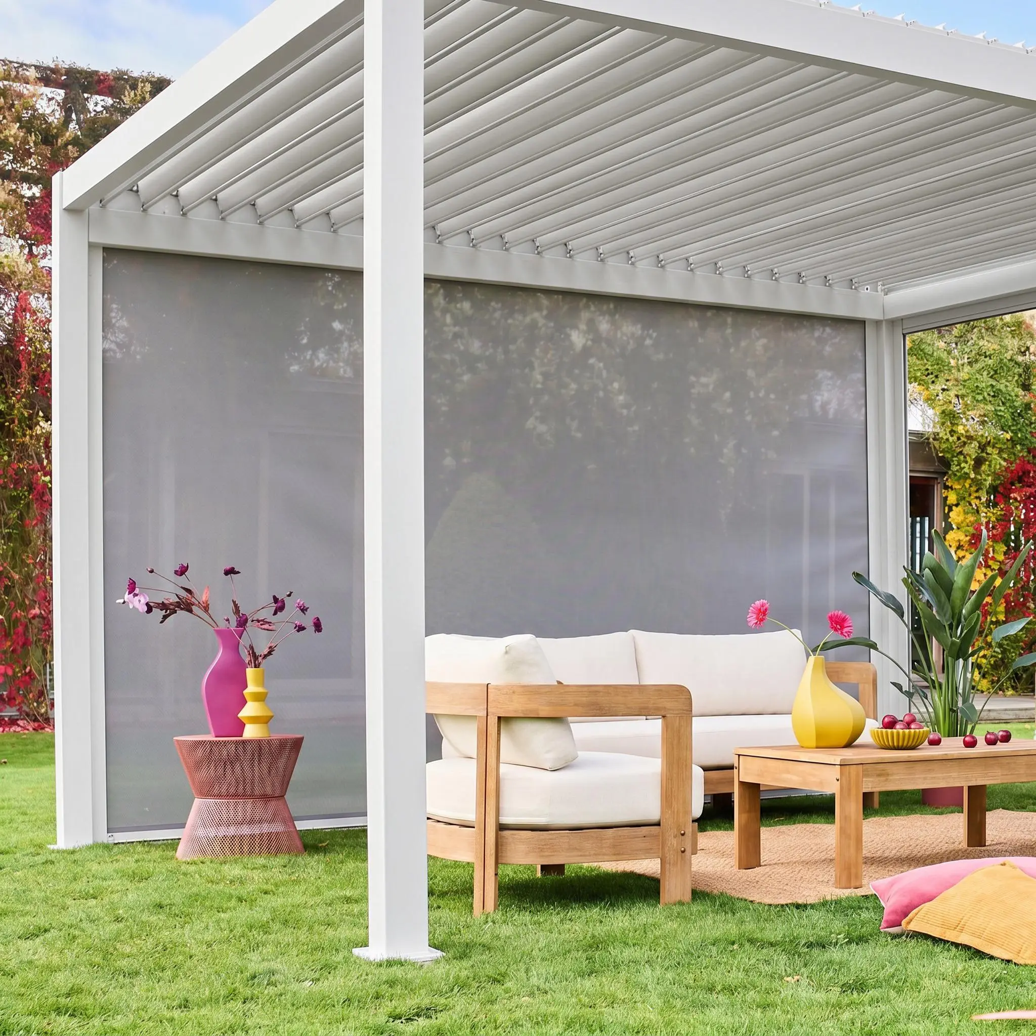 Store latéral 4m pour pergola bioclimatique aluminium 4x3m Triomphe