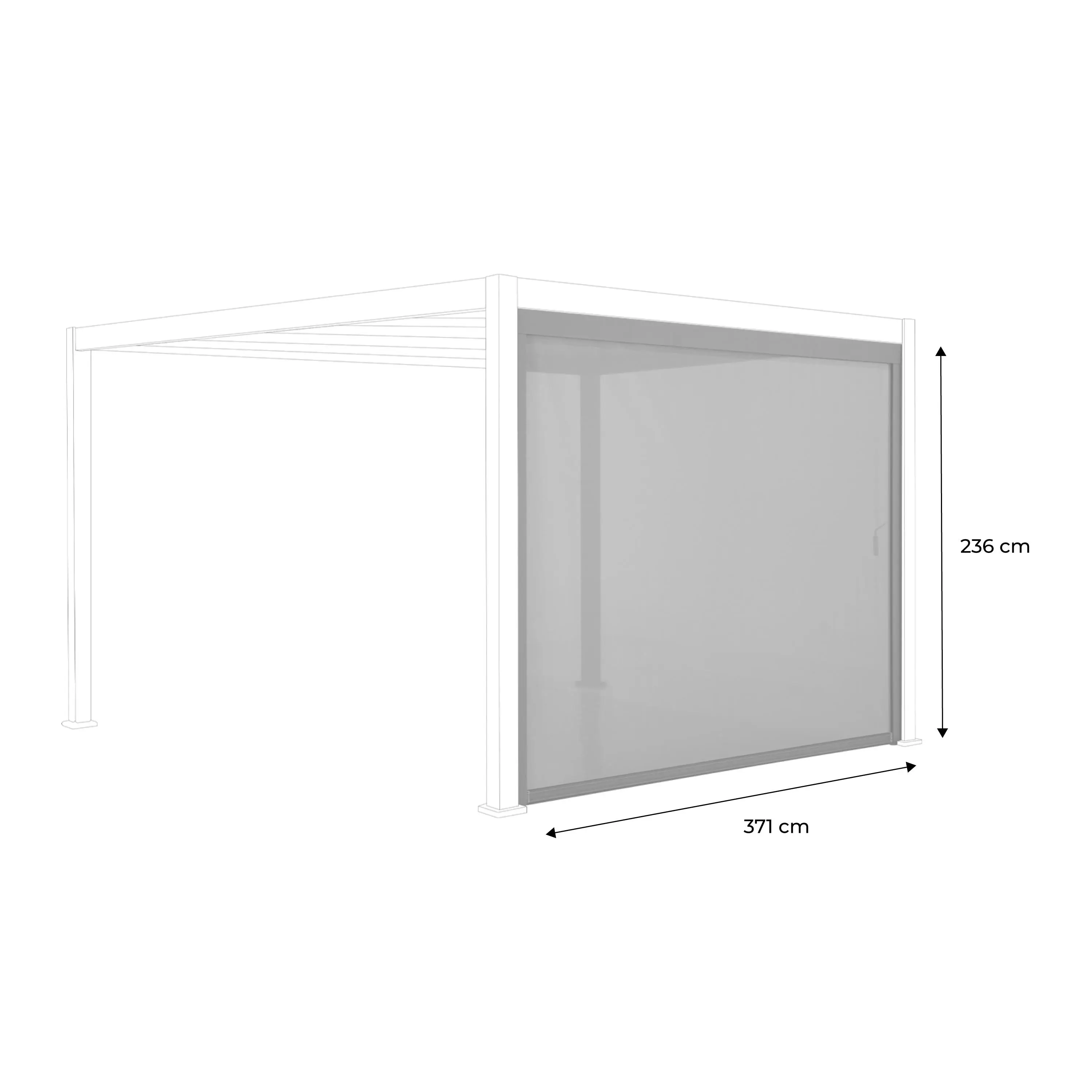 Store latéral 4m pour pergola bioclimatique aluminium 4x3m Triomphe