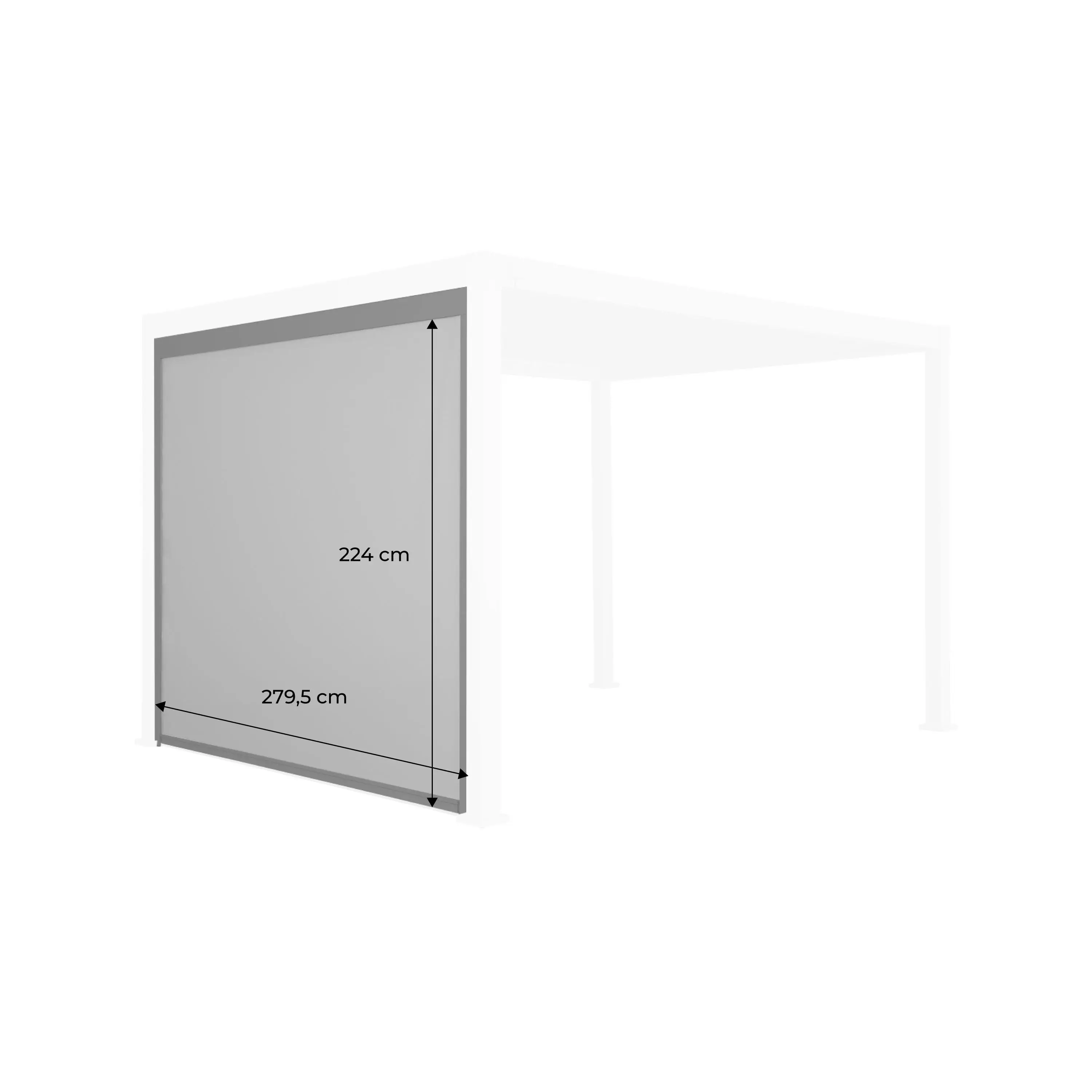 Store latéral 3m pour pergola bioclimatique aluminium 3x3m V2 4x3m 6x3m Triomphe