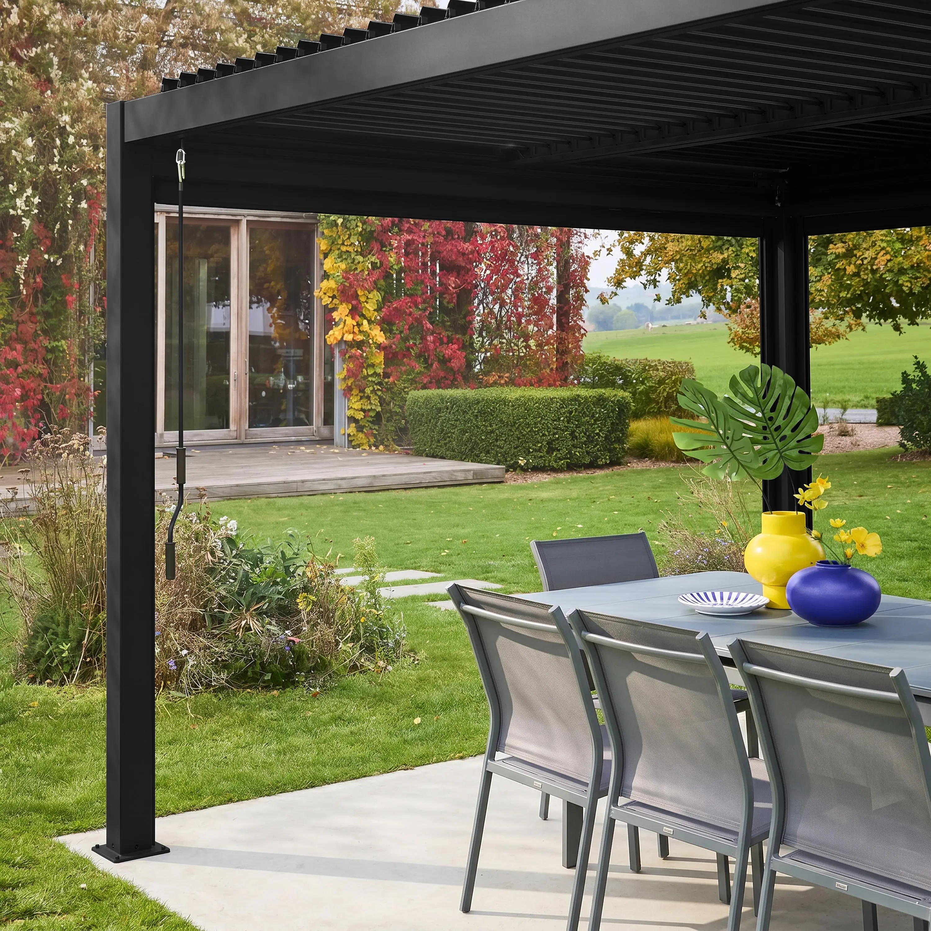 Store latéral 3m pergola bioclimatique aluminium et acier 3x3m 4x3m 6x3m Palace