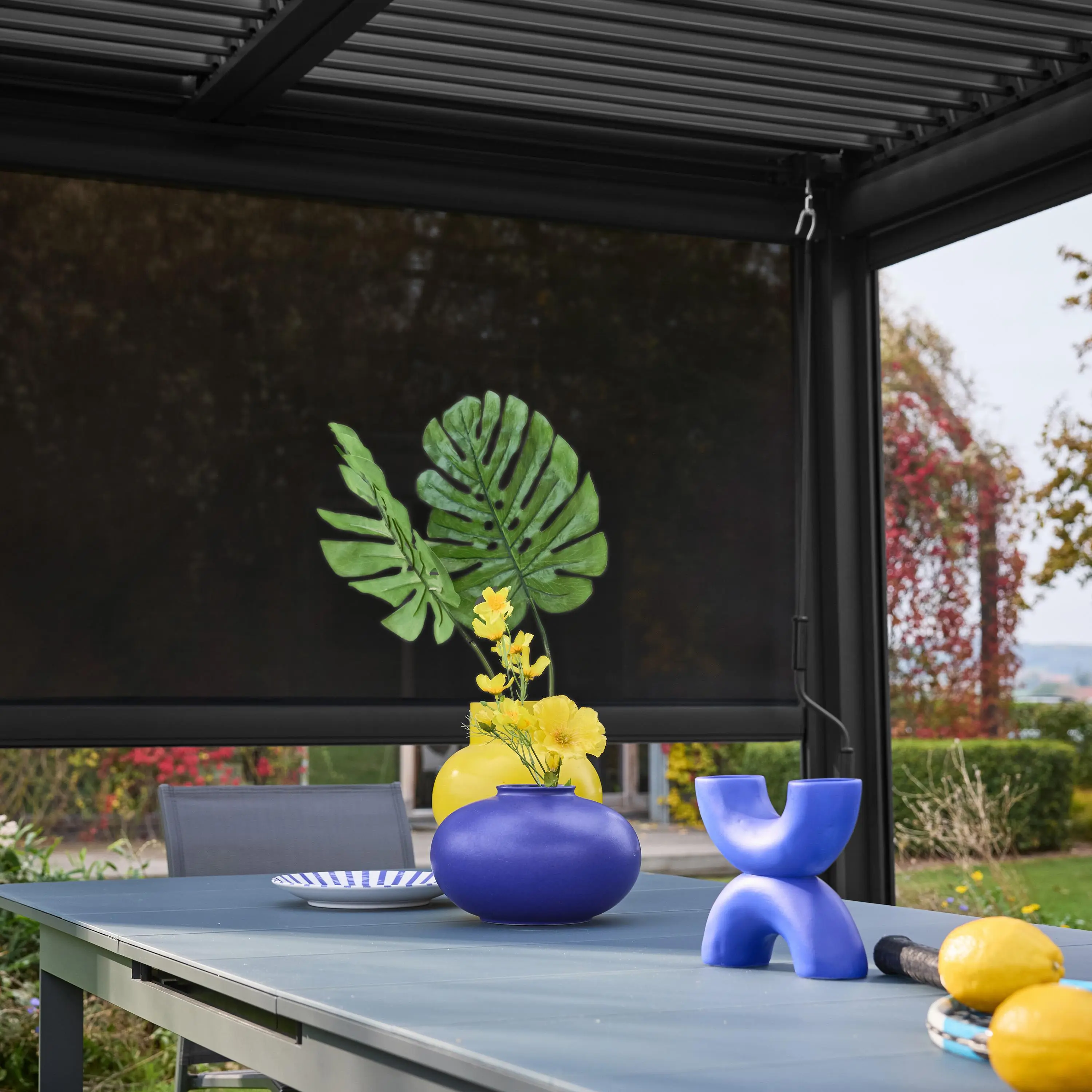 Store latéral 3m pergola bioclimatique aluminium et acier 3x3m 4x3m 6x3m Palace
