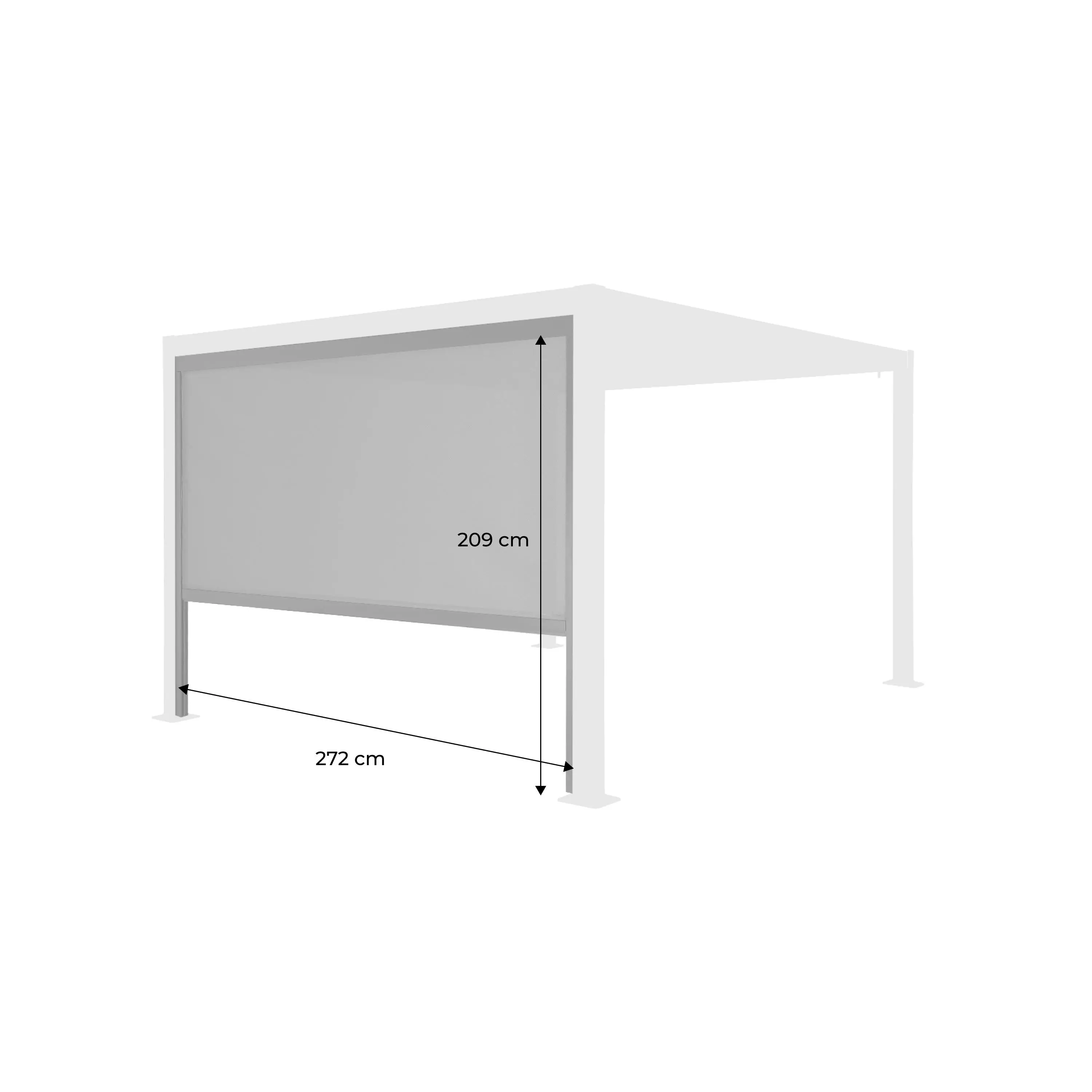 Store latéral 3m pergola bioclimatique aluminium et acier 3x3m 4x3m 6x3m Palace