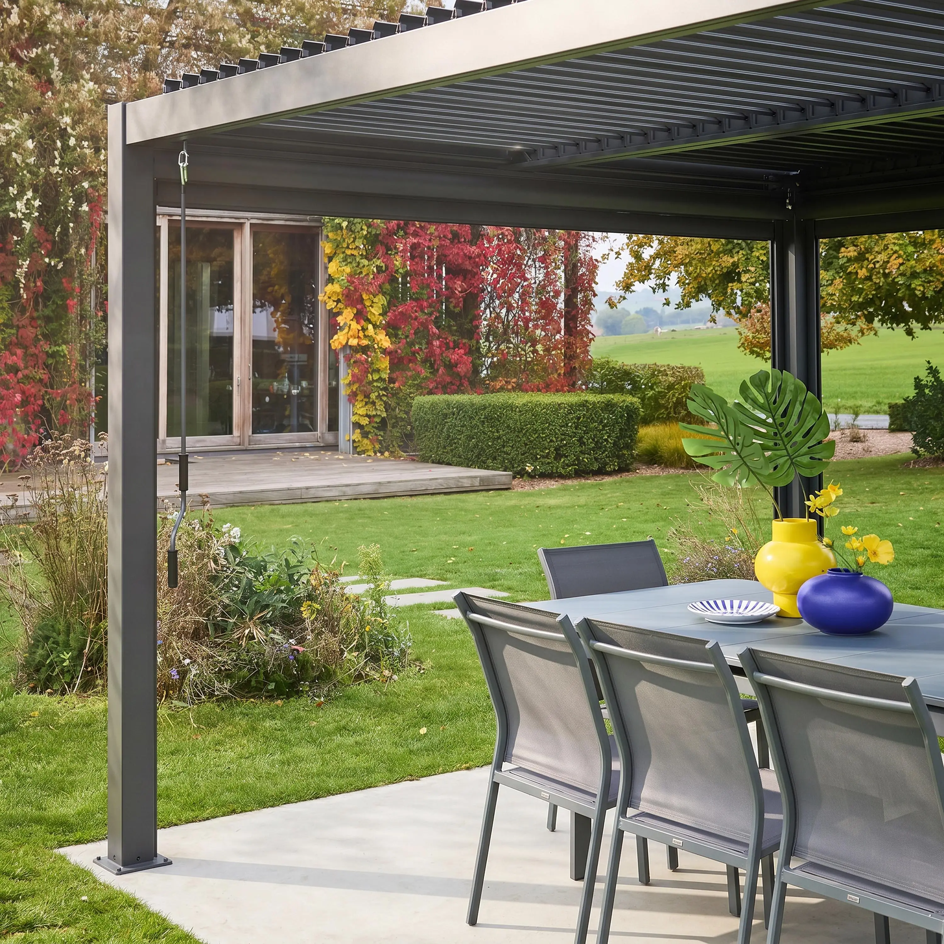 Store latéral 3m pergola bioclimatique aluminium et acier 3x3m 4x3m 6x3m Palace