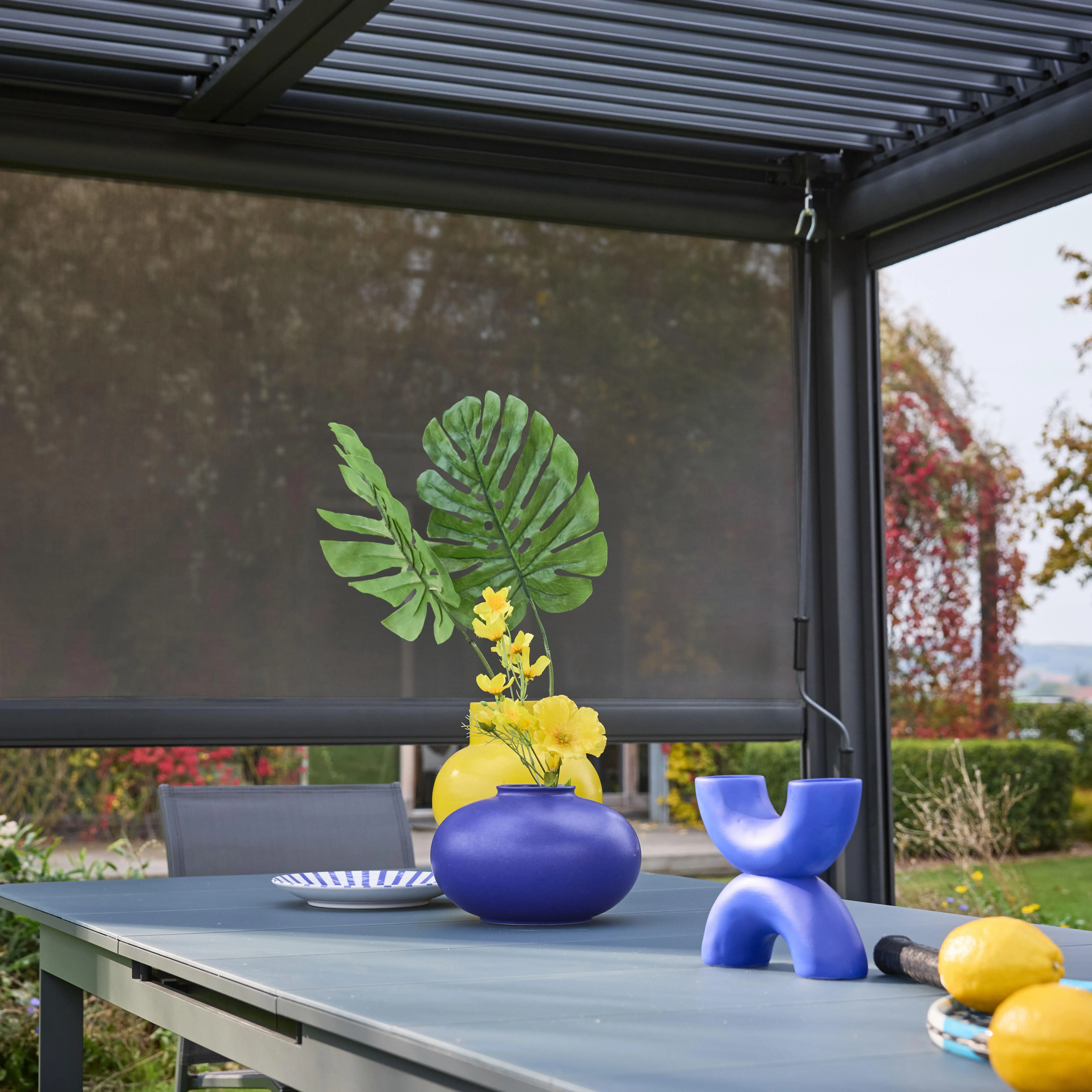 Store latéral 3m pergola bioclimatique aluminium et acier 3x3m 4x3m 6x3m Palace