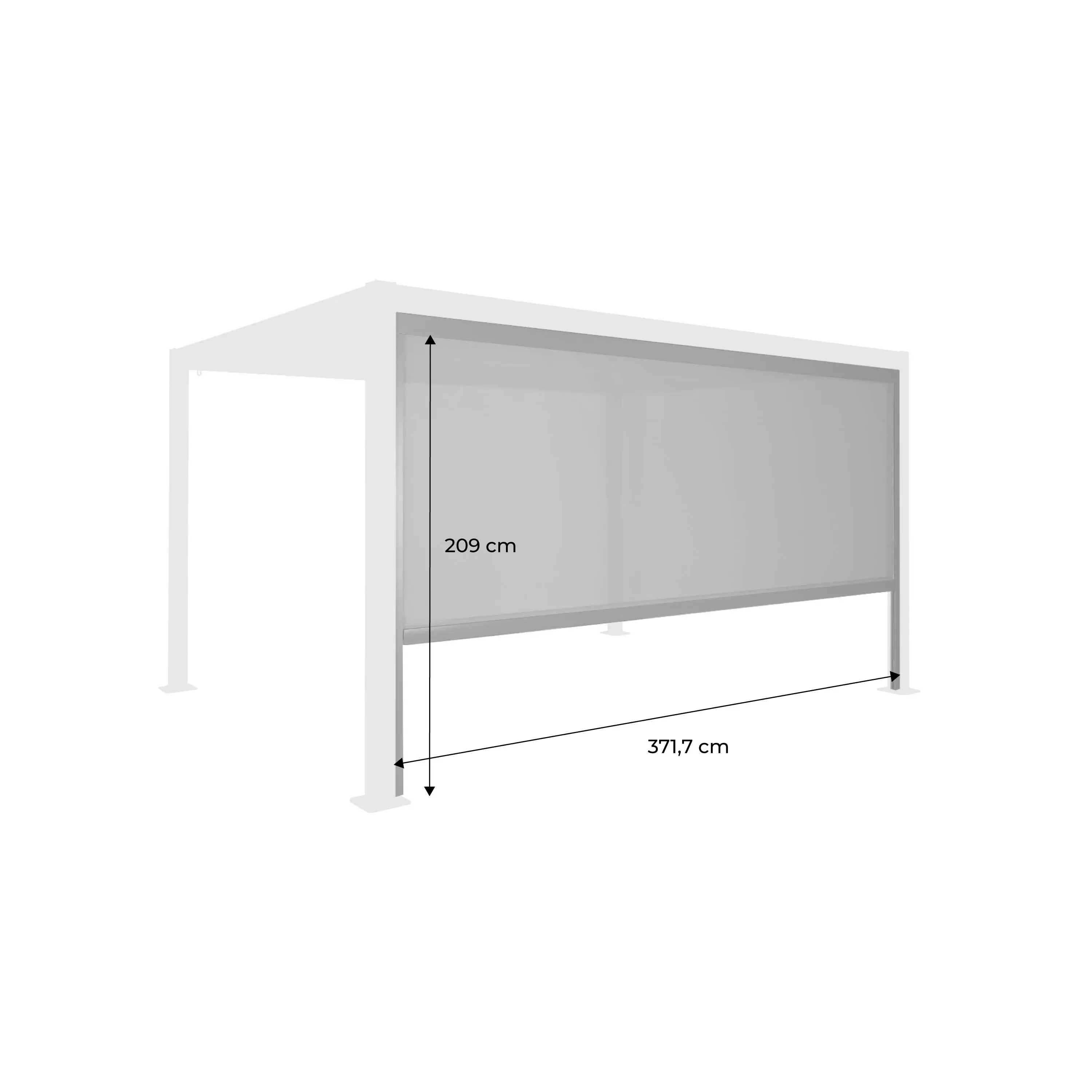 Store latéral 4m pour pergola bioclimatique aluminium et acier 4x3m Palace