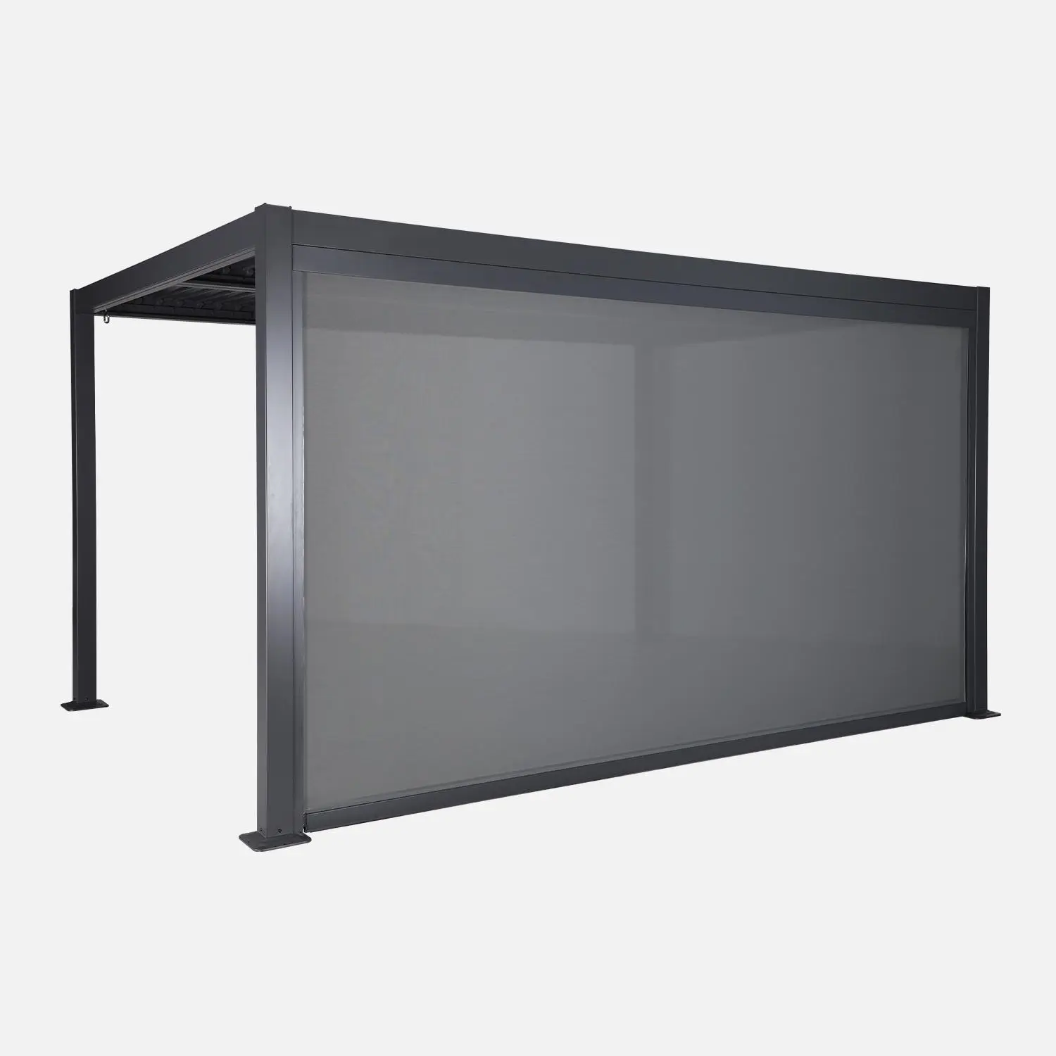 Store latéral 4m pour pergola bioclimatique aluminium et acier 4x3m Palace