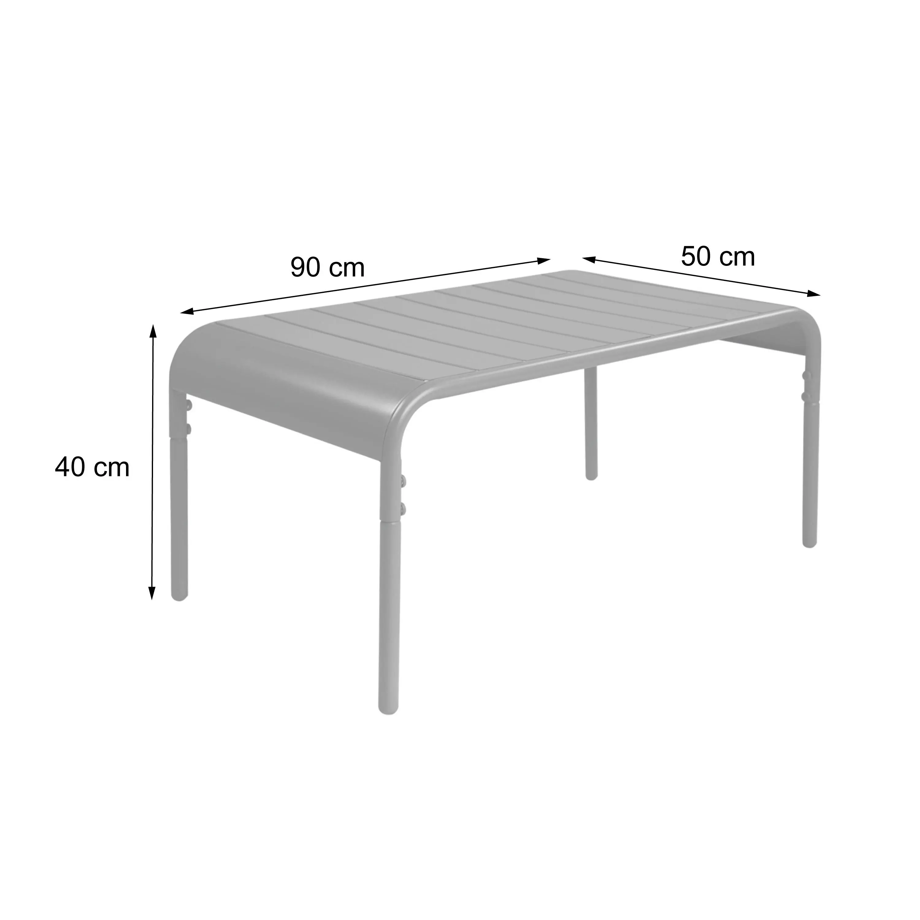 Table basse de jardin rectangulaire acier