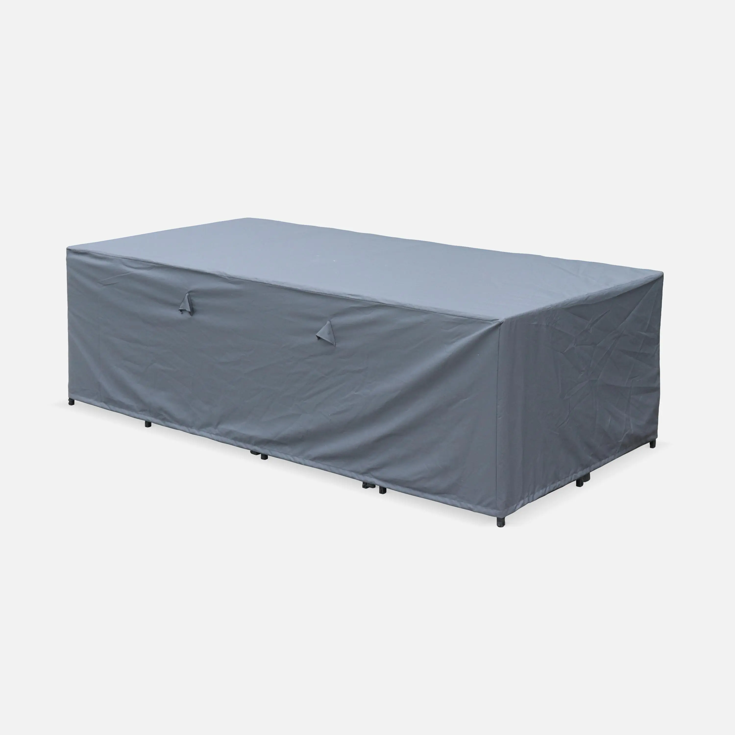Table de jardin encastrable résine tressée + 12 assises + Housse de protection