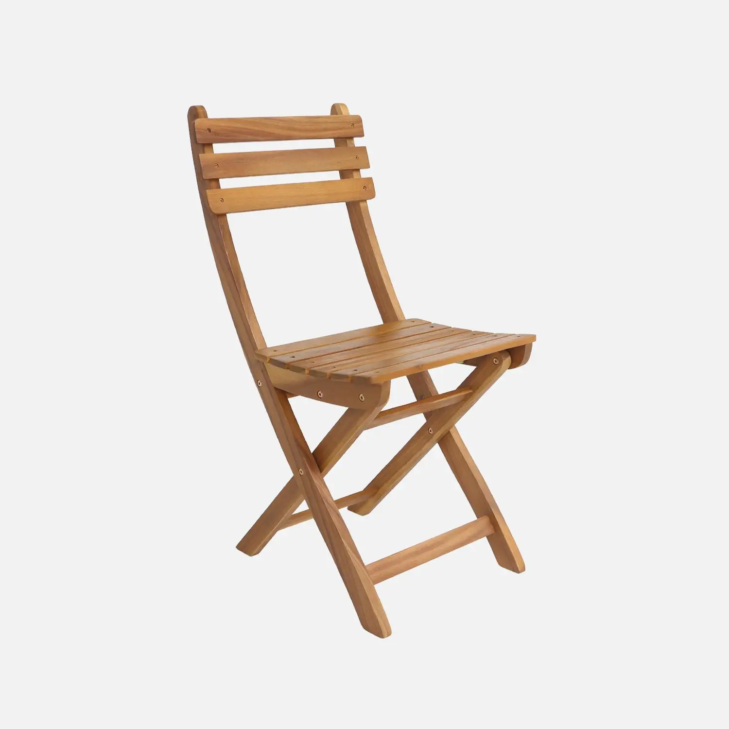 Table de jardin bois d'acacia + 6 assises