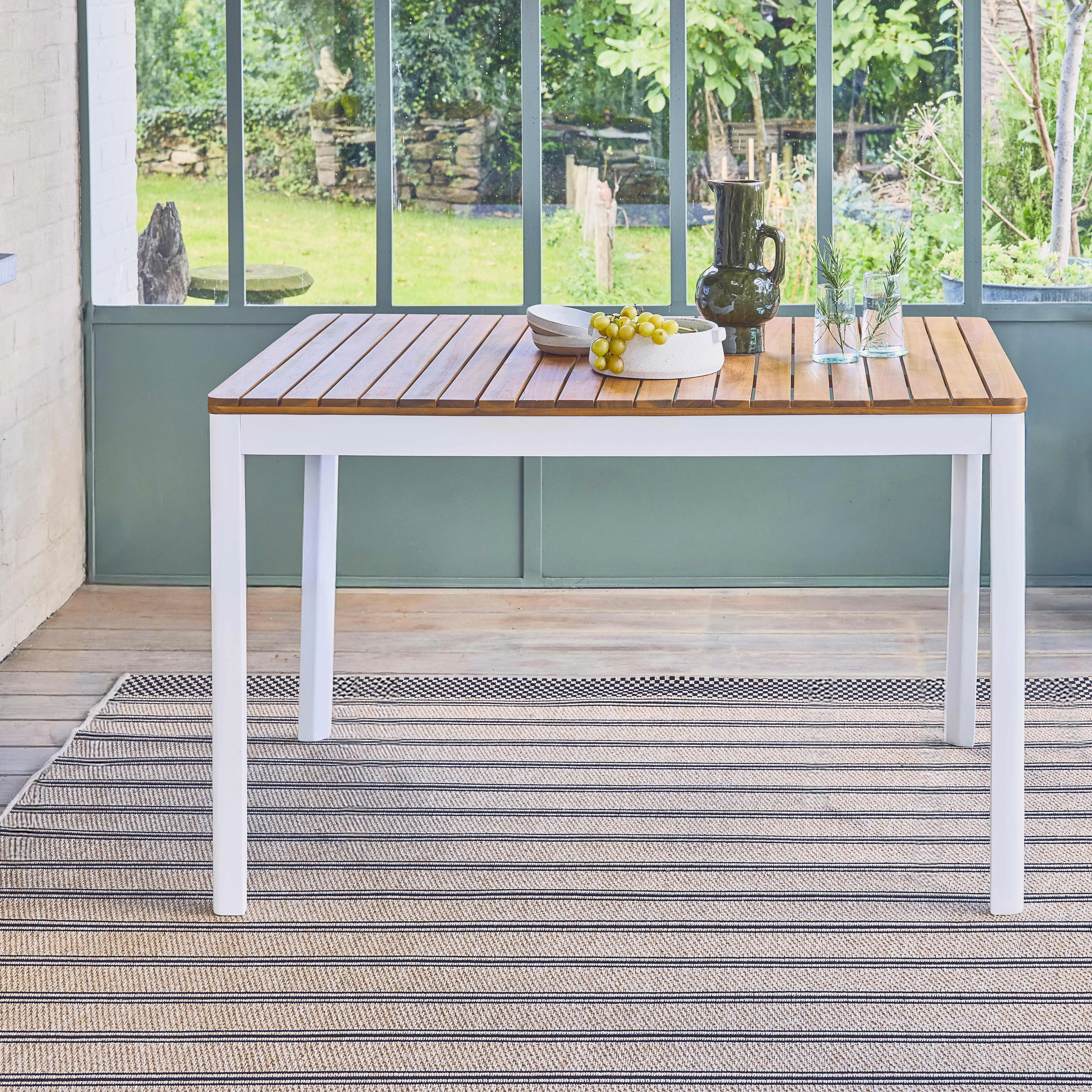 Table de jardin bois d'acacia 6 places