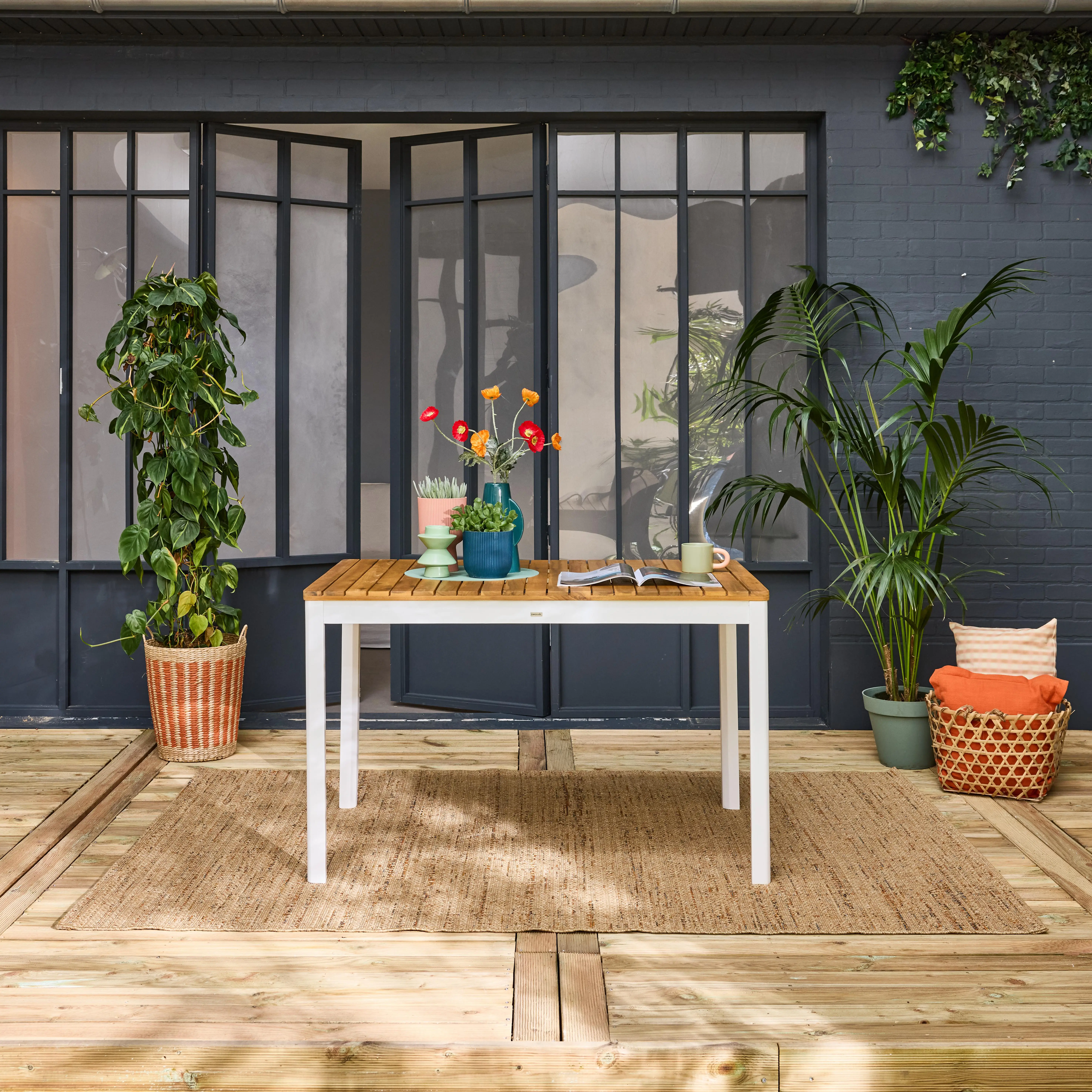 Table de jardin bois d'acacia 6 places