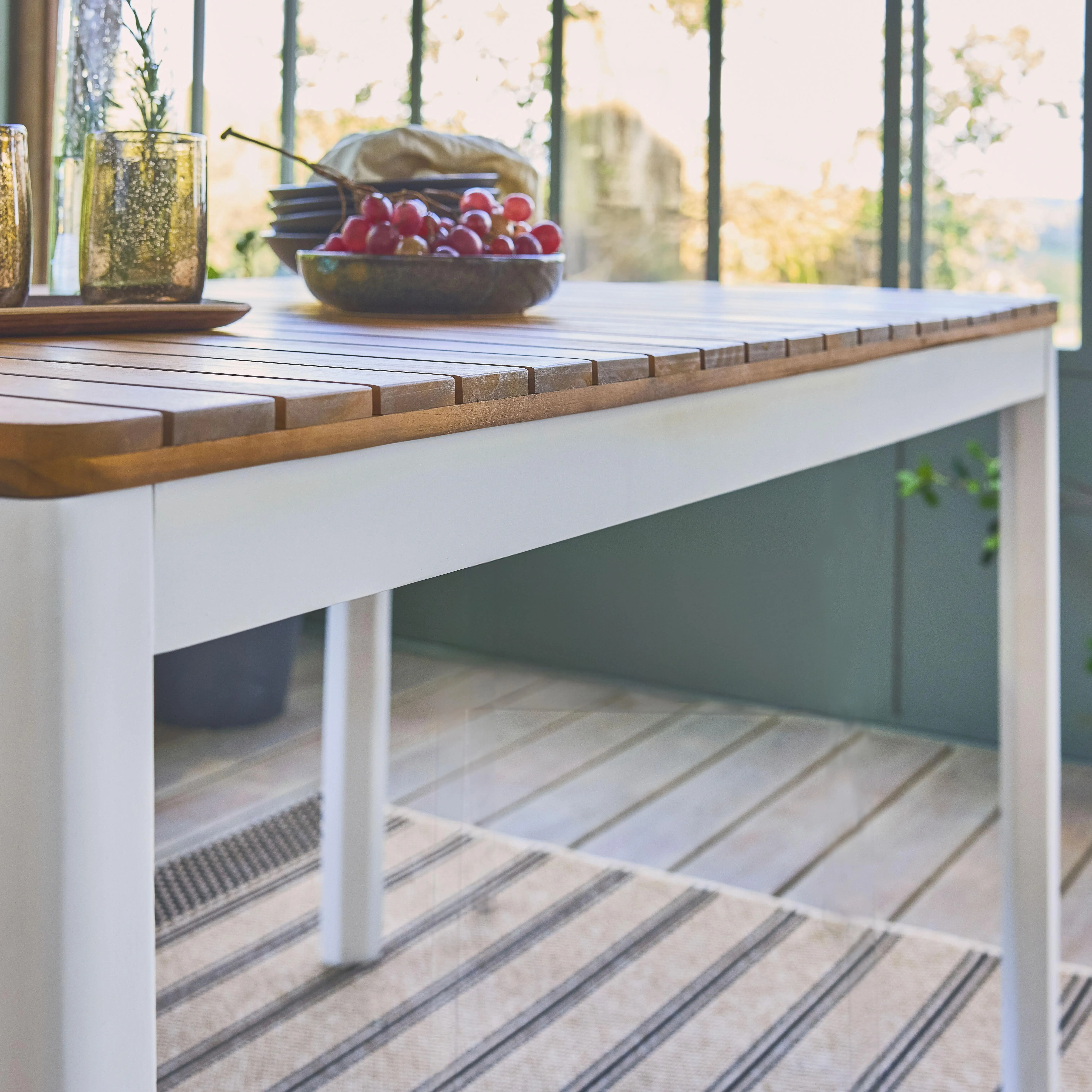 Table de jardin bois d'acacia 6 places